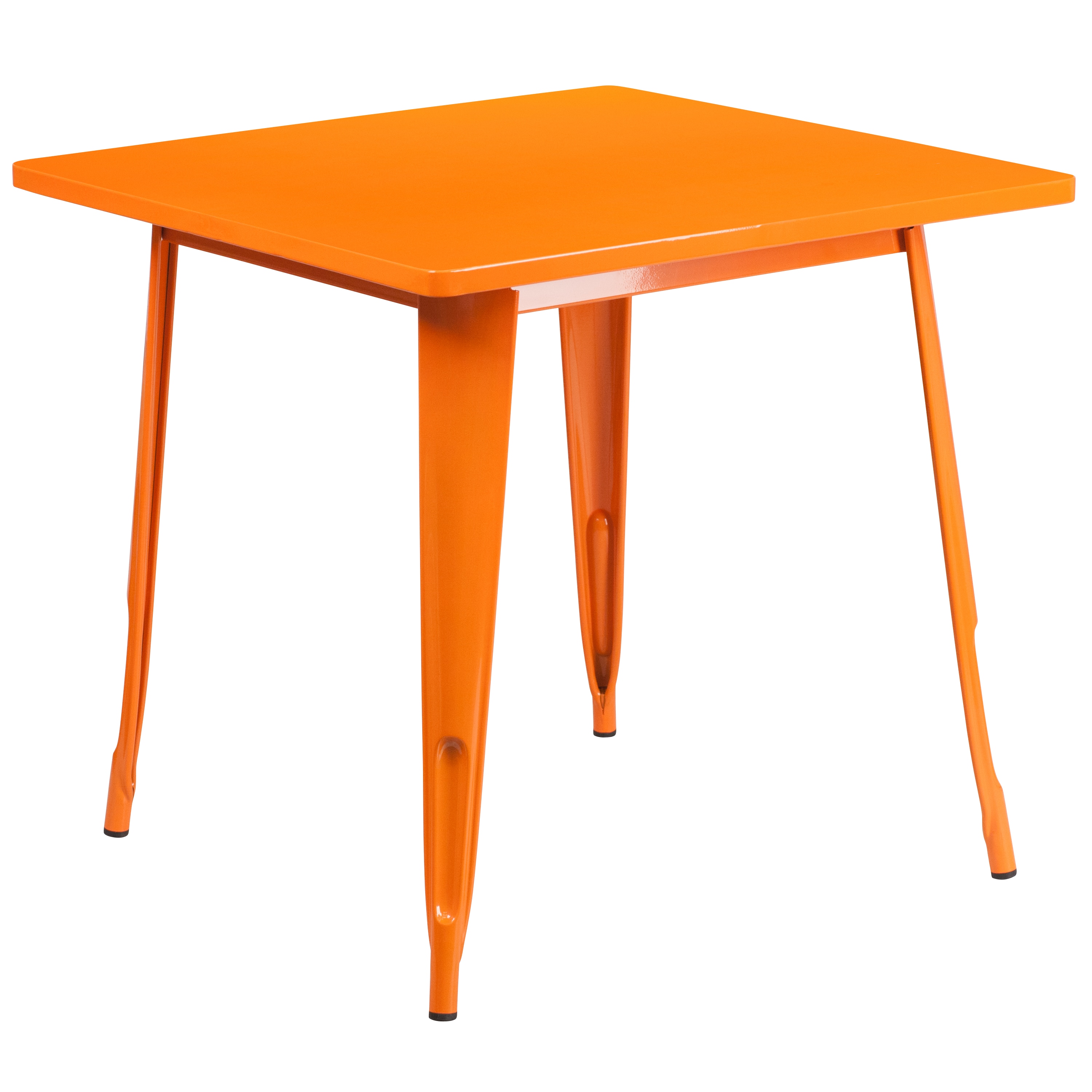 Flash Furniture 889142026006 Orange Contemporary/Modern Dining Table, Metal with Orange Metal 31.5-in L x 29.5-in H