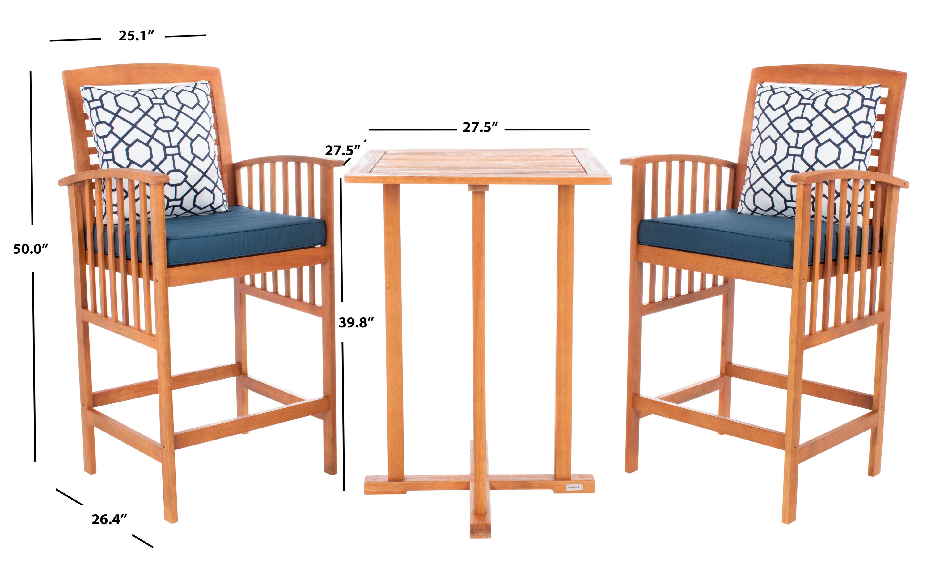 safavieh 3 piece patio set