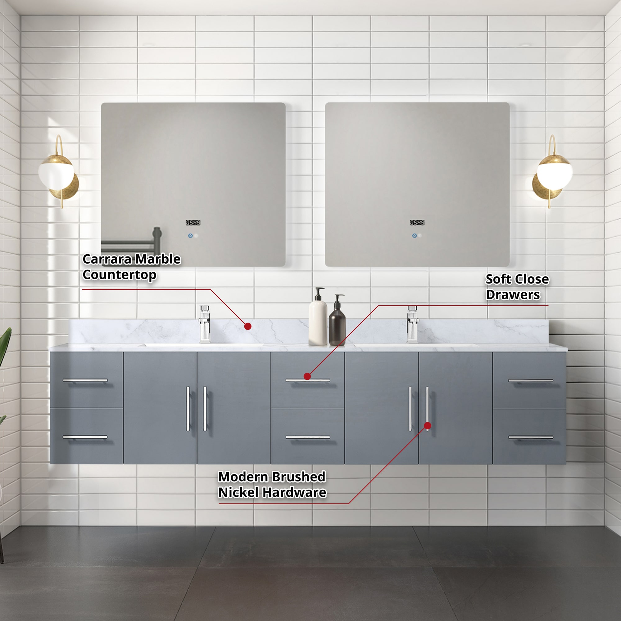 Lexora LG192284DBDSLM36F Bath-Vanity-Combo - View #5