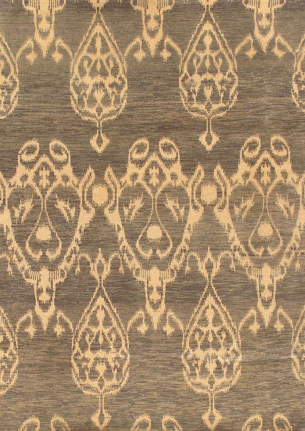 Pasargad Home PDC-IKAT 4X6 Ikat 4 X 6 (ft) Wool Grey Indoor Area Rug