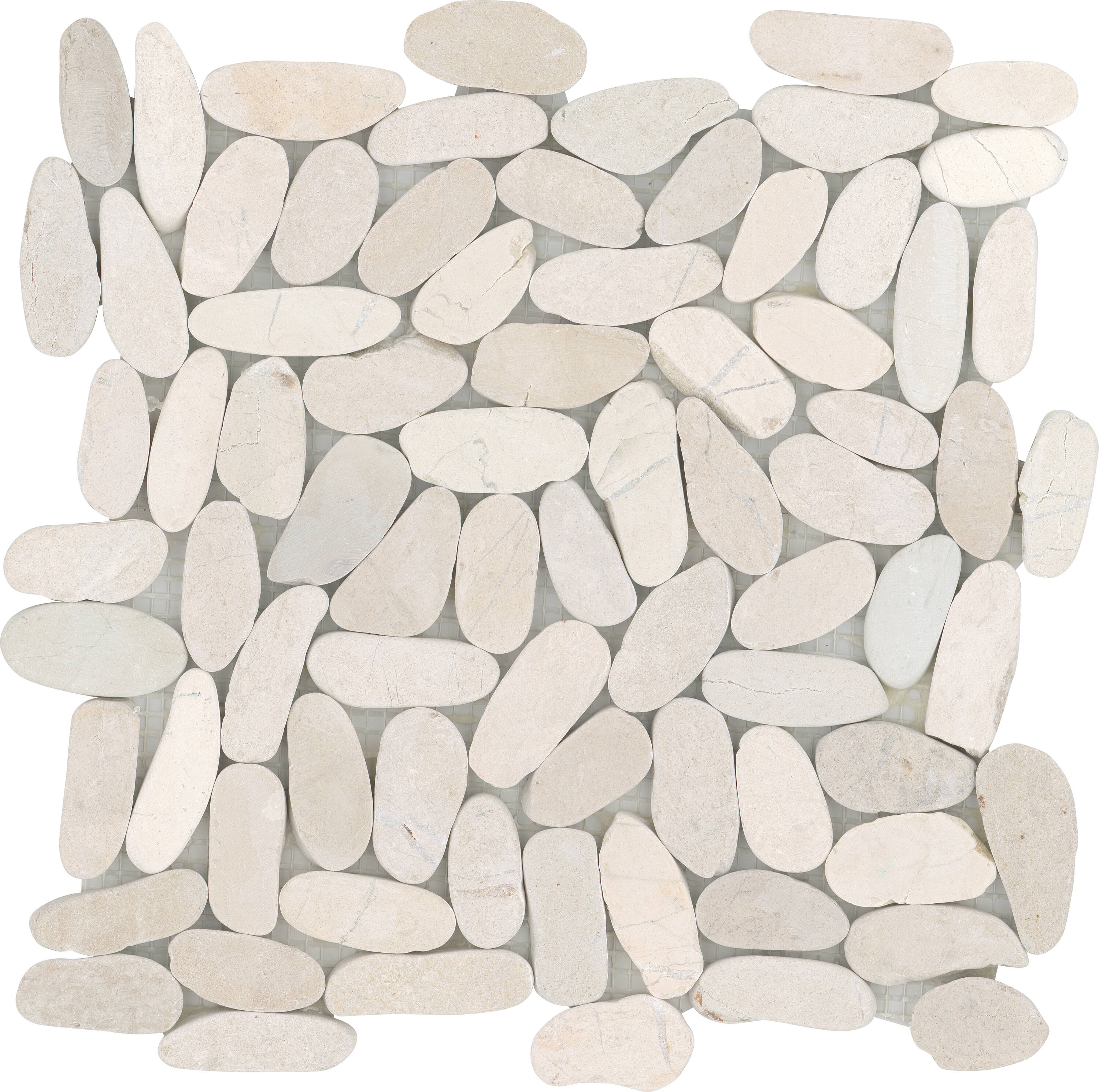 Emser Flat Venetian Pebble 11-Pack Ivory Natural Stone Border Tile (12-in x 12-in)