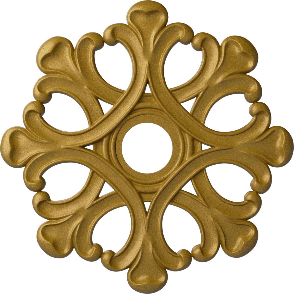 Ekena Millwork CM20ANPGS Angel 20.875-in W x 20.875-in L Painted Pharaohs Gold Polyurethane Whole Ceiling Medallion