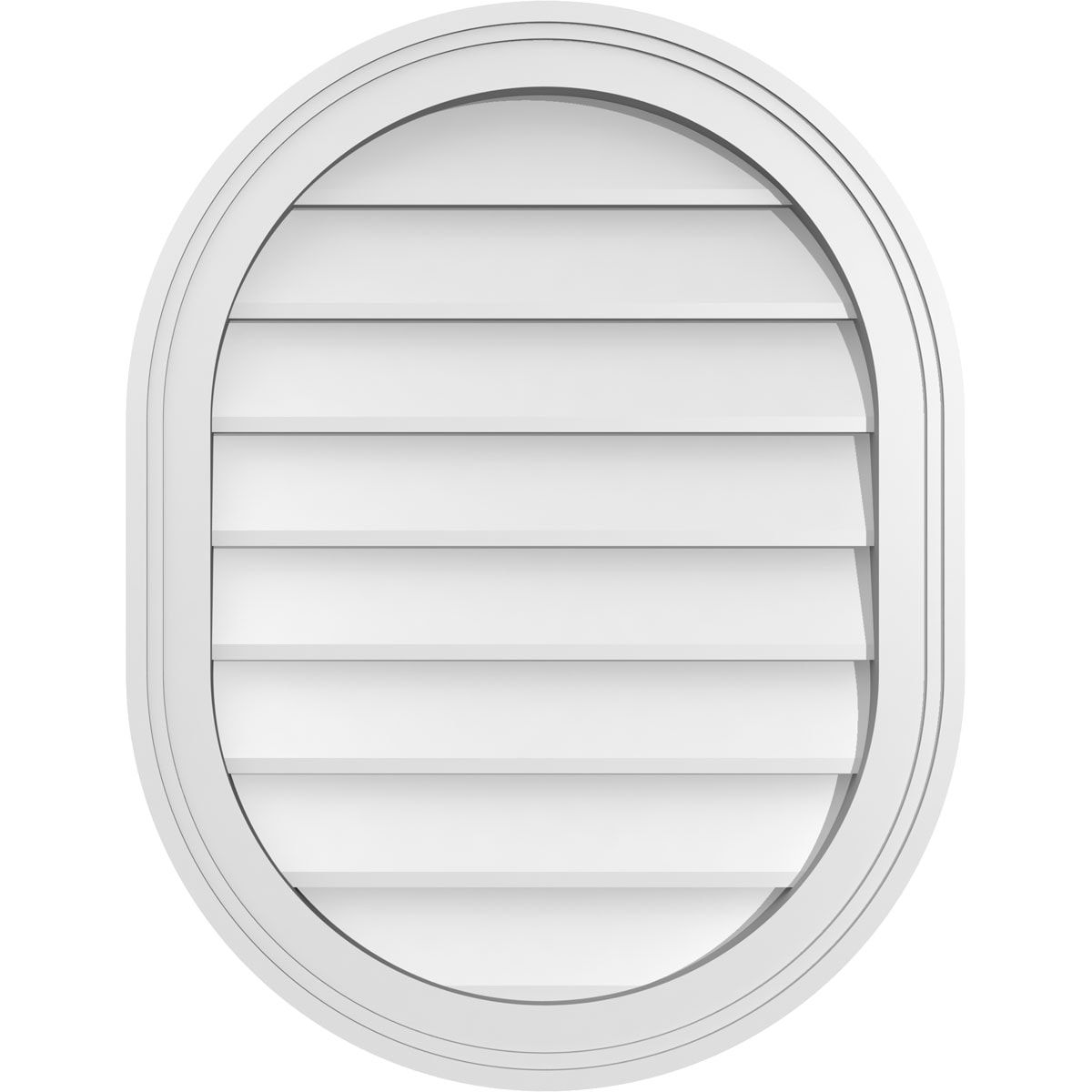 Ekena Millwork GVPVR20X2602SN 20-Inches x 26-Inches Off-white Oval PVC Gable Louver Vent