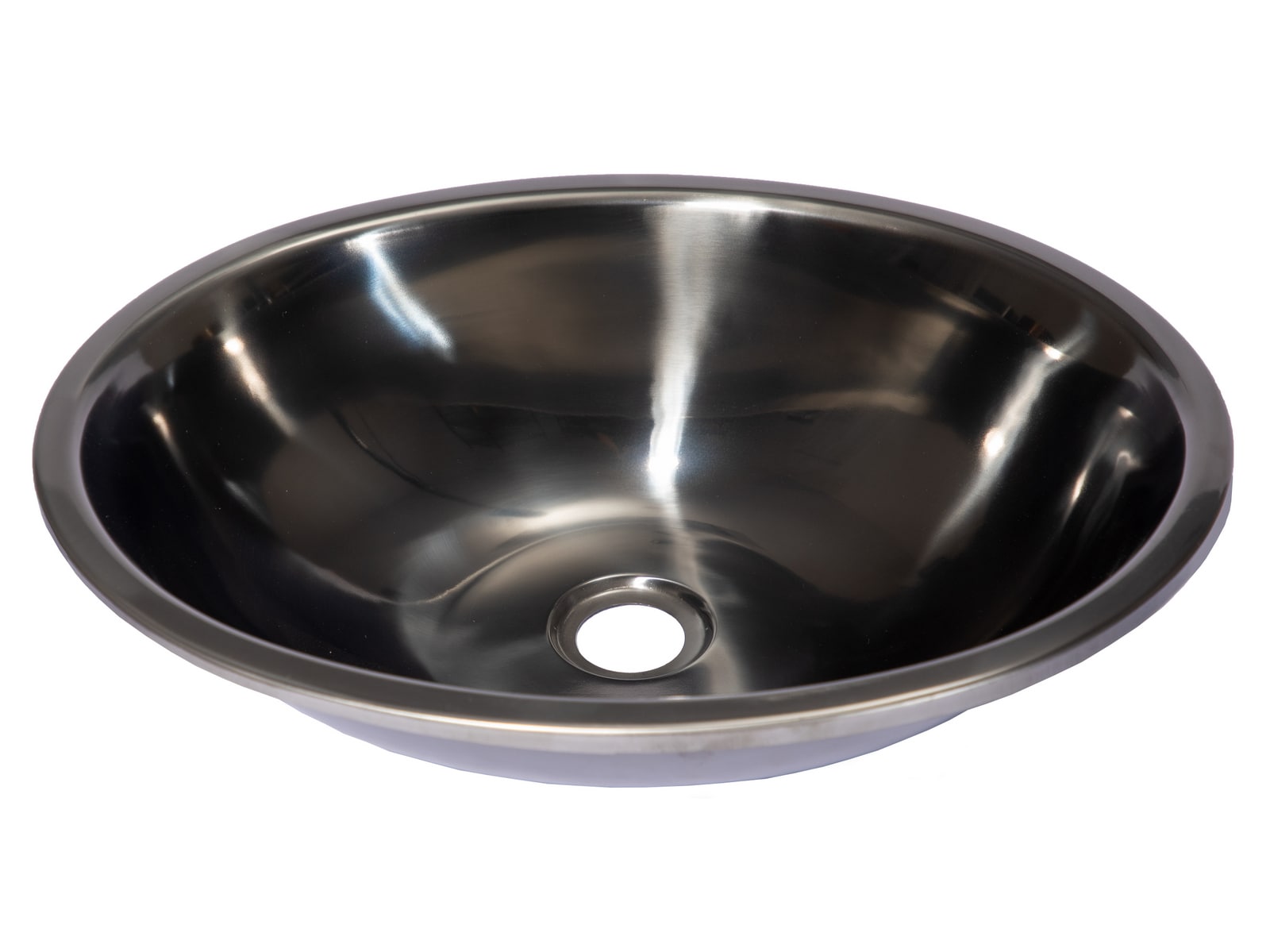 eden bath black stainless steel drop-in oval modern bathroom sink