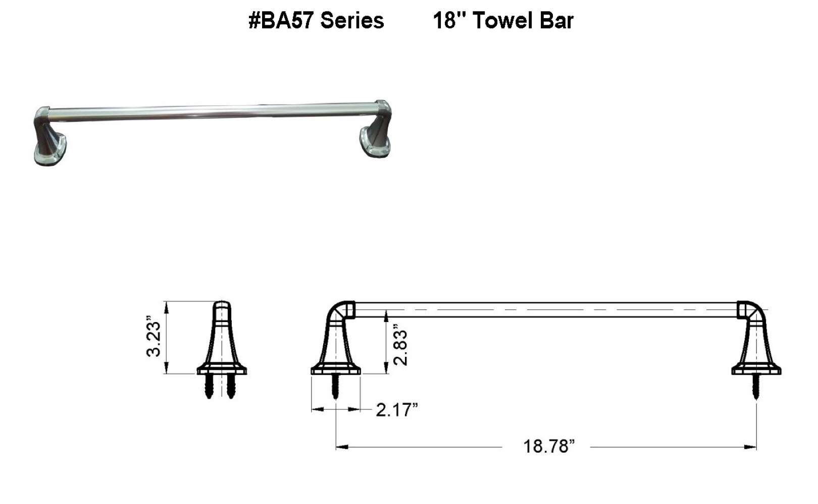 Belding 18'' Satin Nickel Wall Mounted Towel Bar