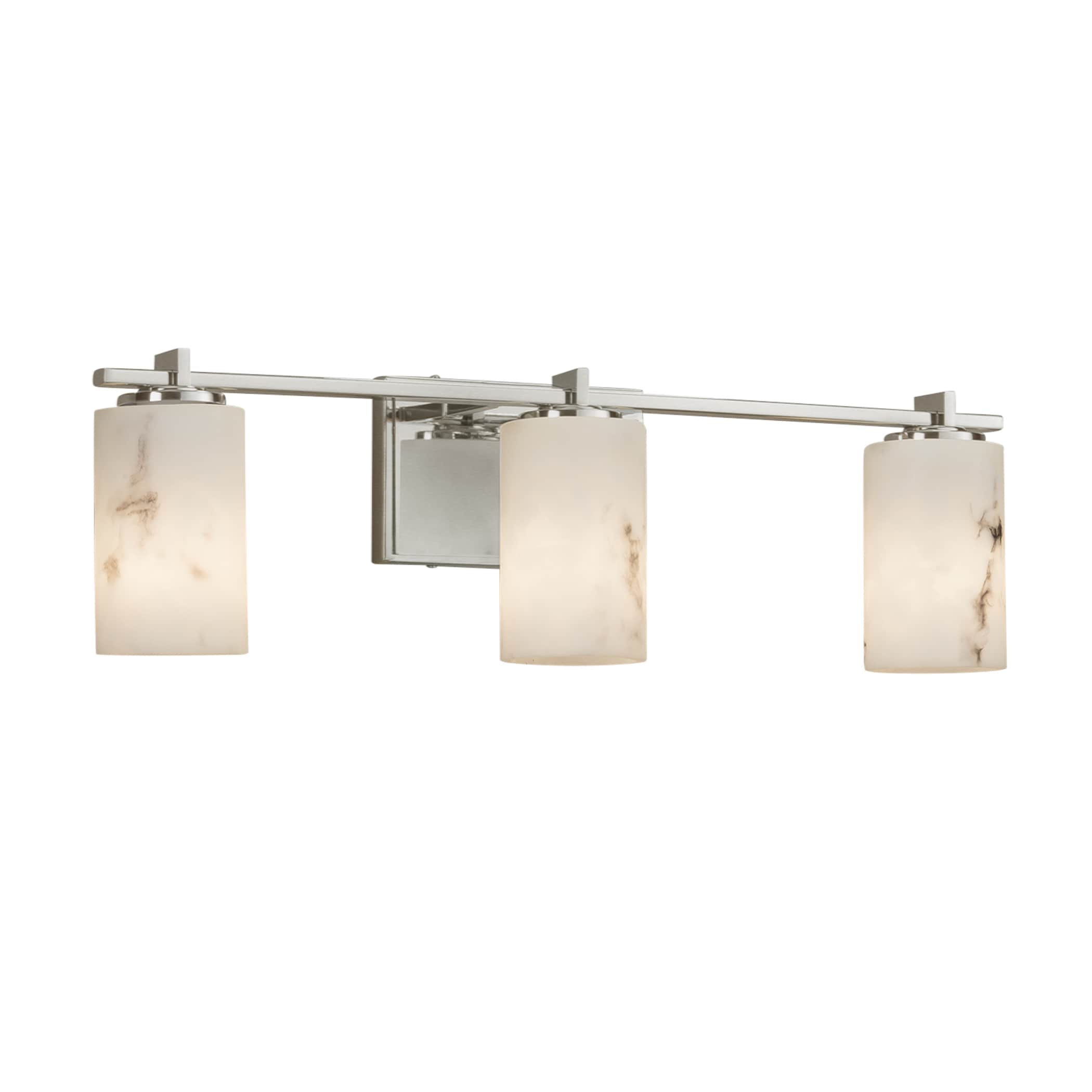 Justice Design Group FAL-8443-10-NCKL LumenAria 24-in 3-Light Brushed Nickel Transitional Vanity Light