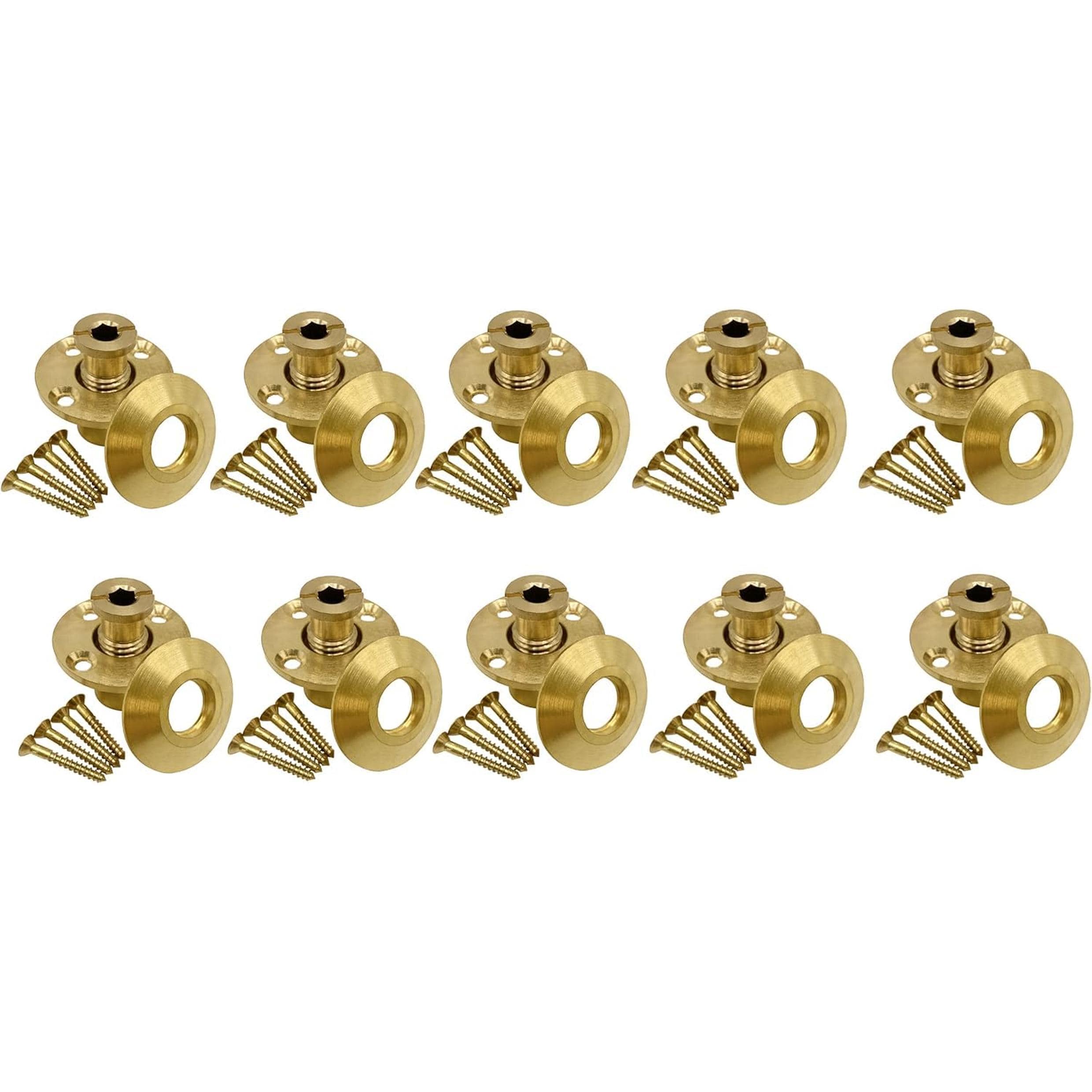 Poolzilla WOOD-ANCHOR-10PK 10 PCS Pool Safety Cover Brass Anchor with Collar for Wood Decks