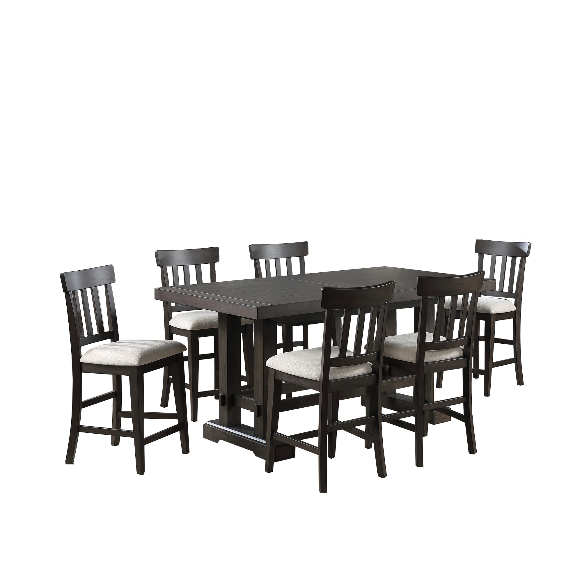 Clihome GTCH-2ABA780 7-piece dining set Dark Brown Contemporary/Modern Dining Room Set with Rectangular Table ( Seats 6 )