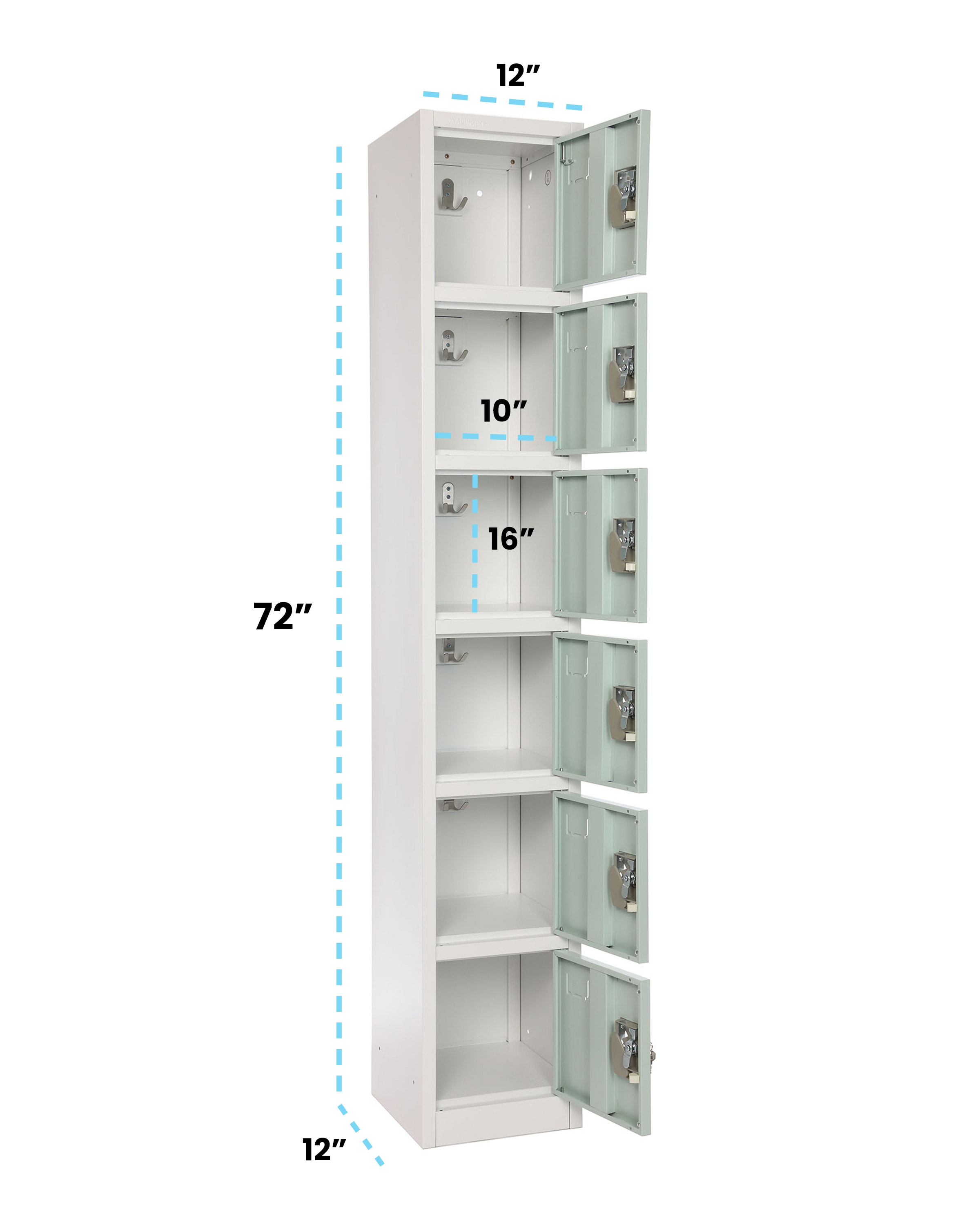 AdirOffice 629 Series 12-in W x 72-in H x 12-in D Steel Full Storage ...