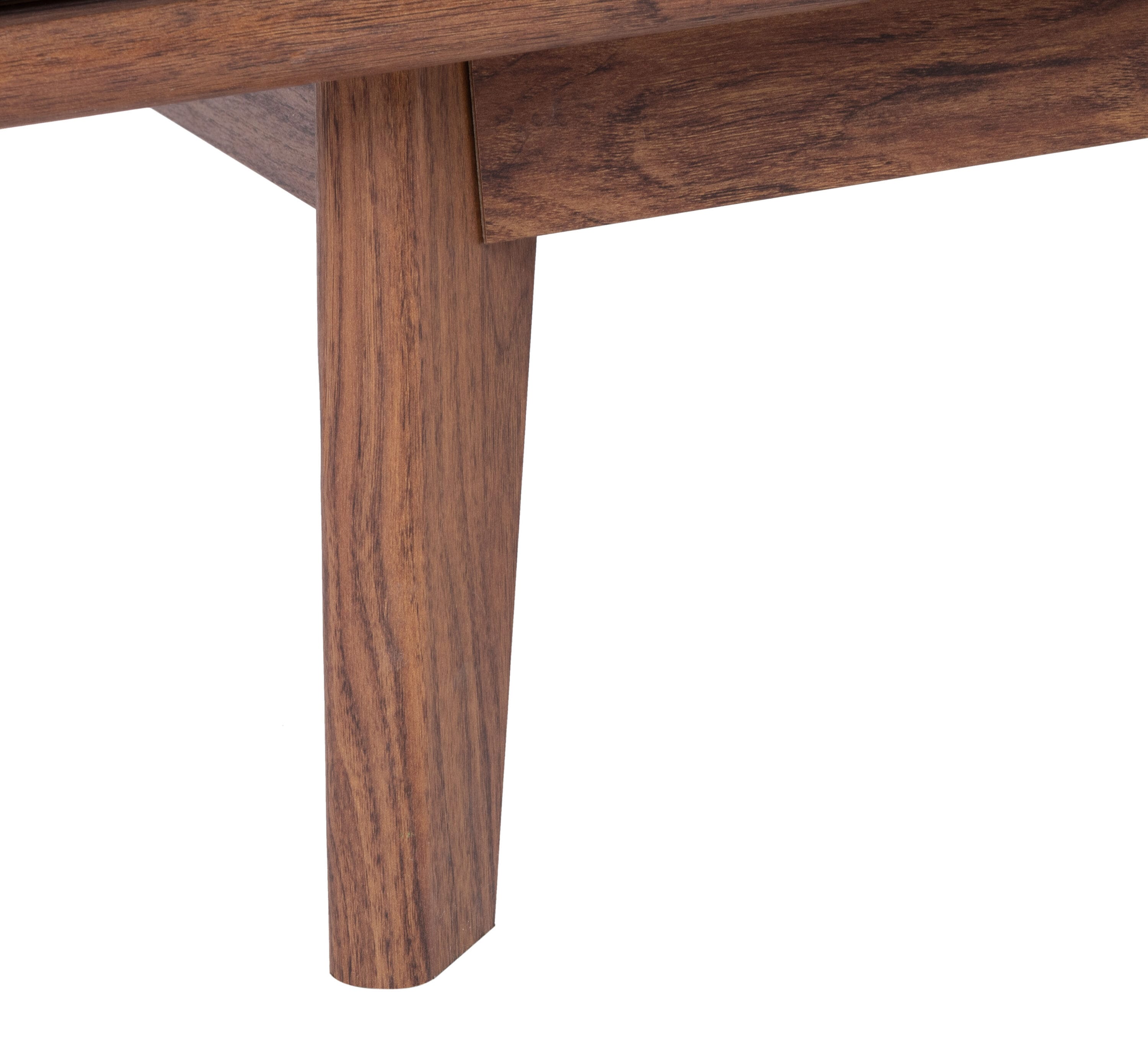 Rori Retro Chic Walnut Coffee Table with Metal Accents