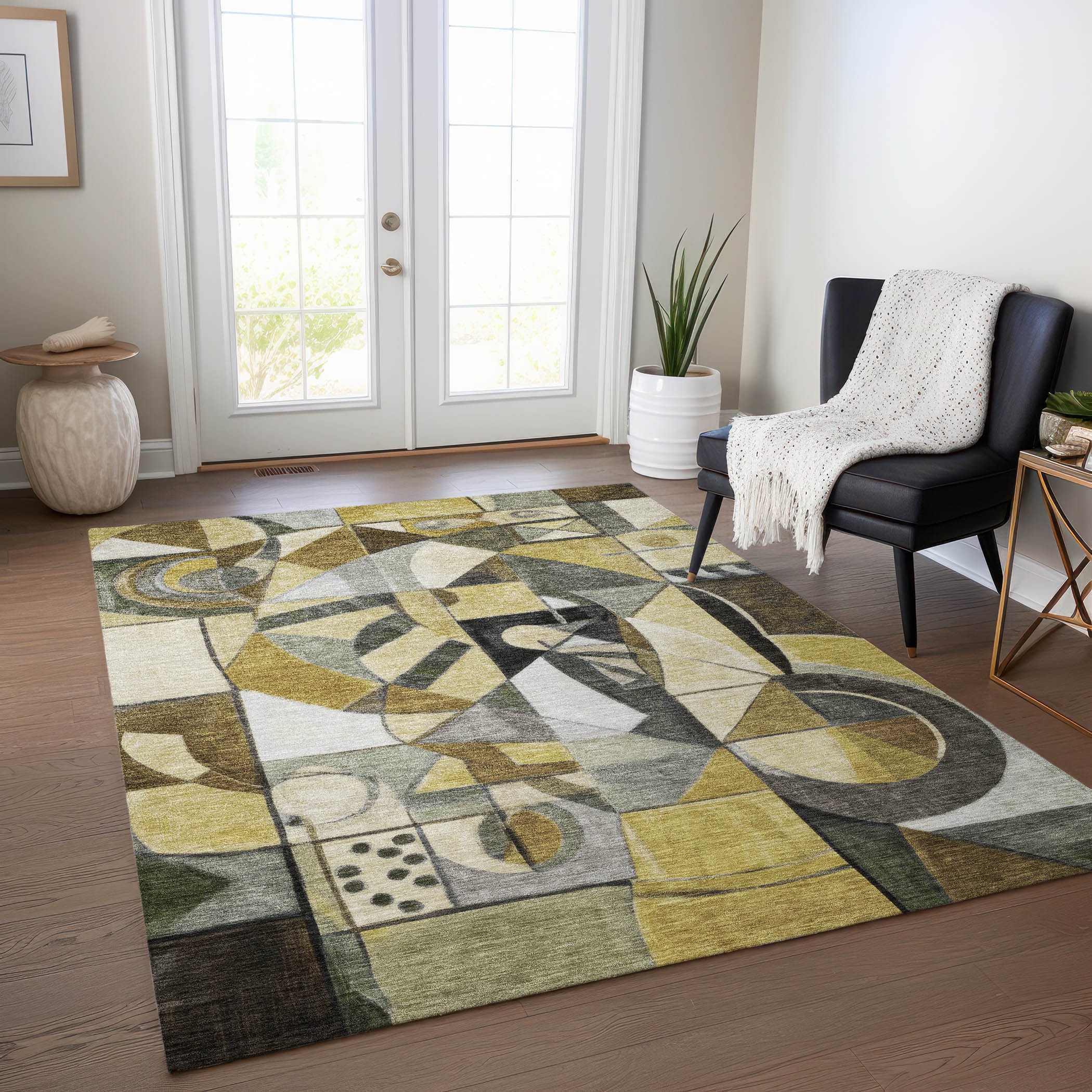 Addison Rugs ACN1758BR10X14 Chantille ACN1758BR 10 x 14 (ft) Loomed Polyester Brown Rectangular Indoor/Outdoor Machine washable Area rug