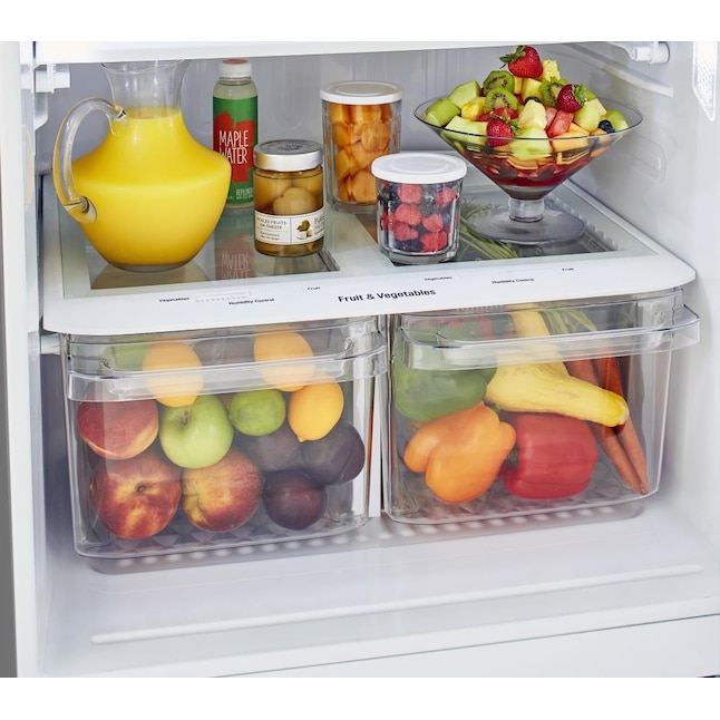 LG 20.2-cu ft Top-Freezer Refrigerator (Printproof Stainless Steel ...