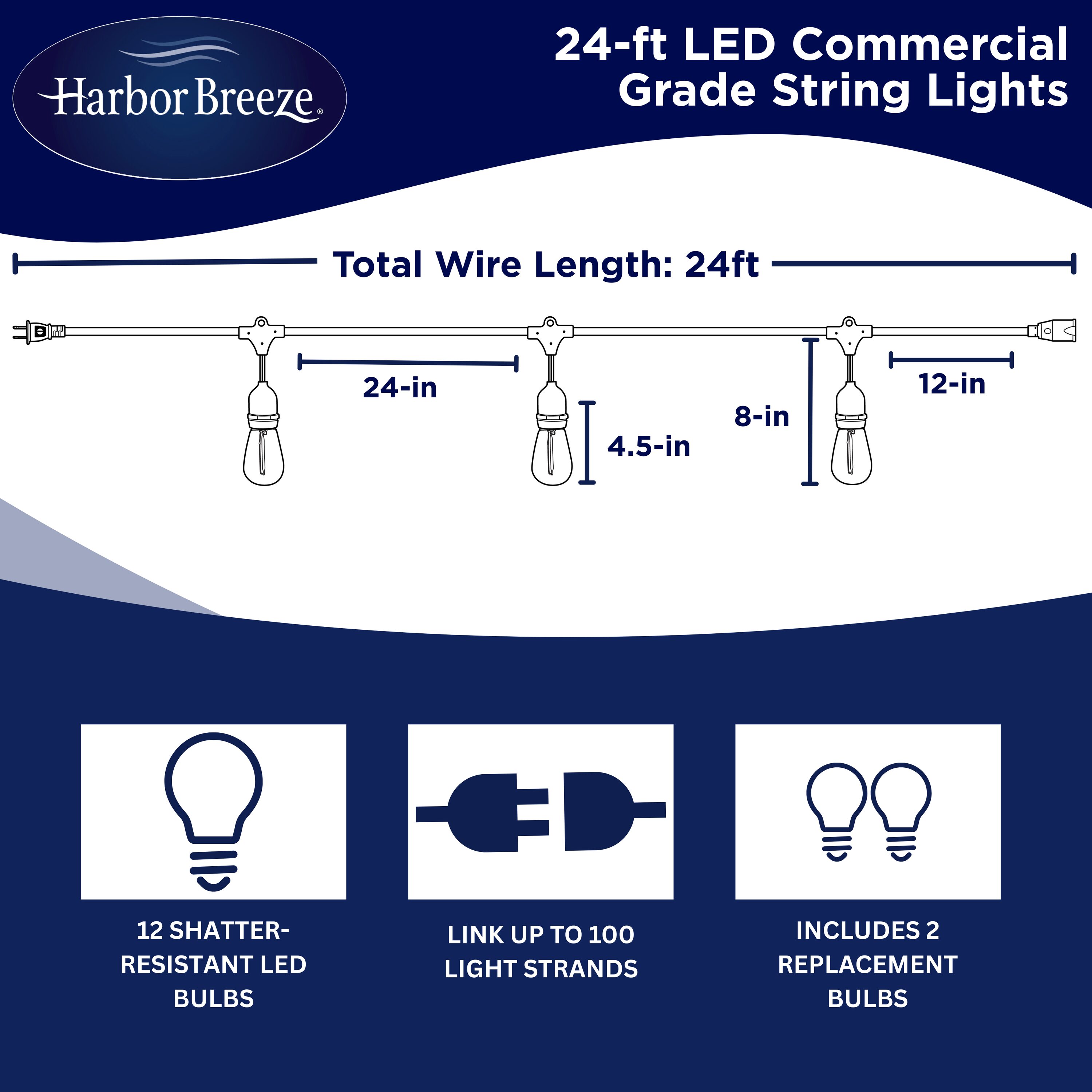 Harbor Breeze SLL18(24) Patio-String-Lights - View #3