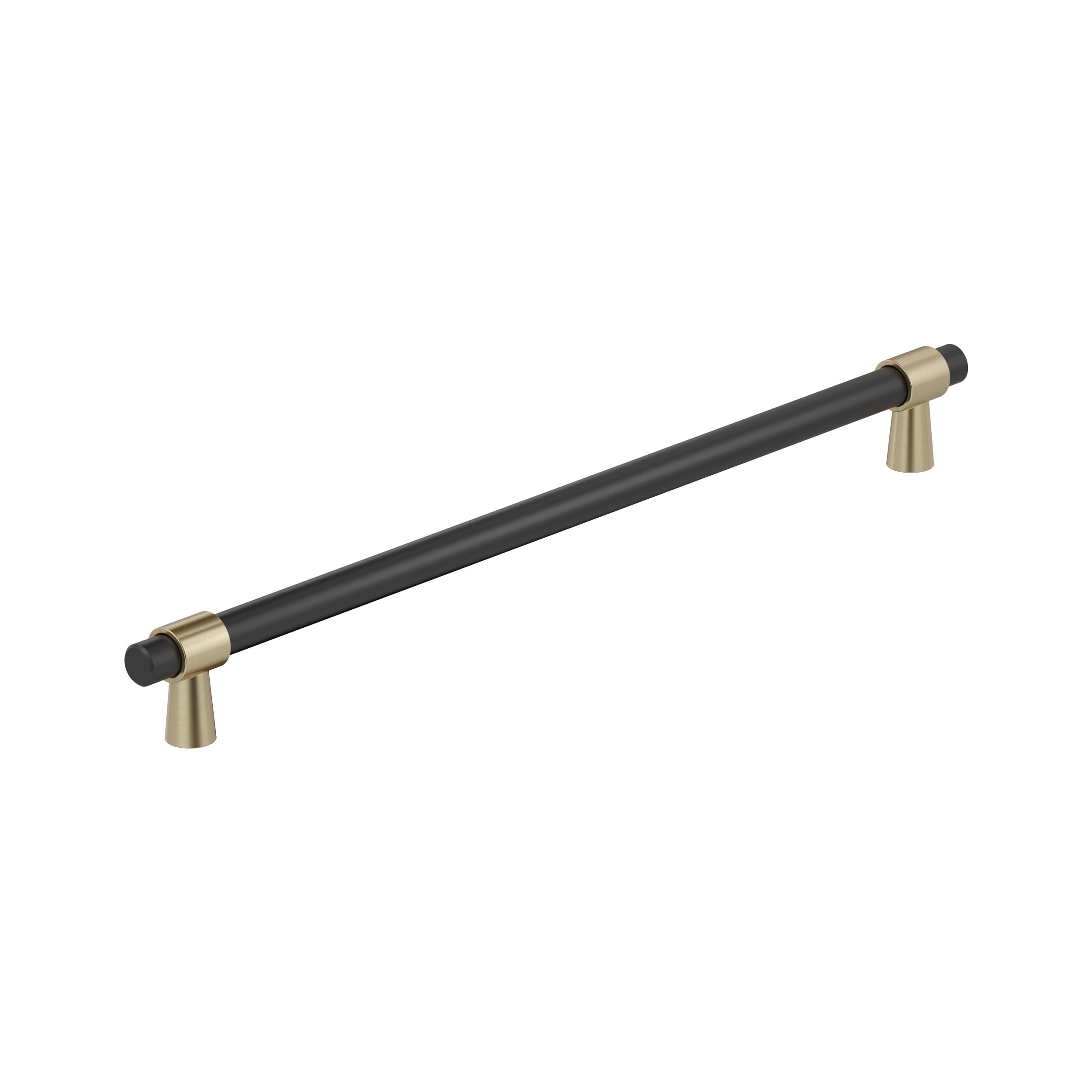 Amerock BP36984FBBBZ Mergence 18-in , 457mm Center to Center Matte Black/Golden Champagne Cylindrical Bar For Use on Appliances Drawer Pulls