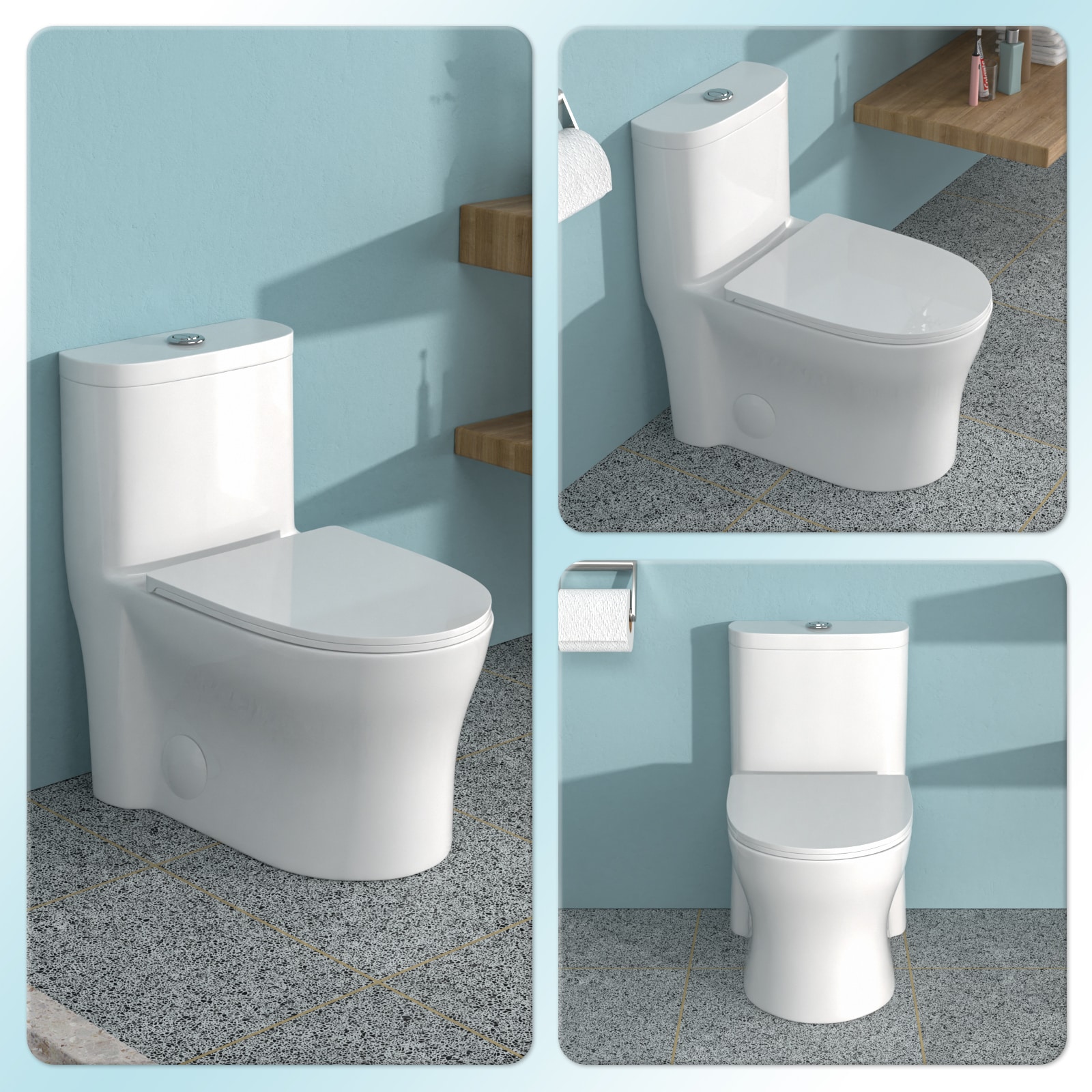 Dexmalle  Ceramic One Piece Toilet with Soft Clsoing Seat