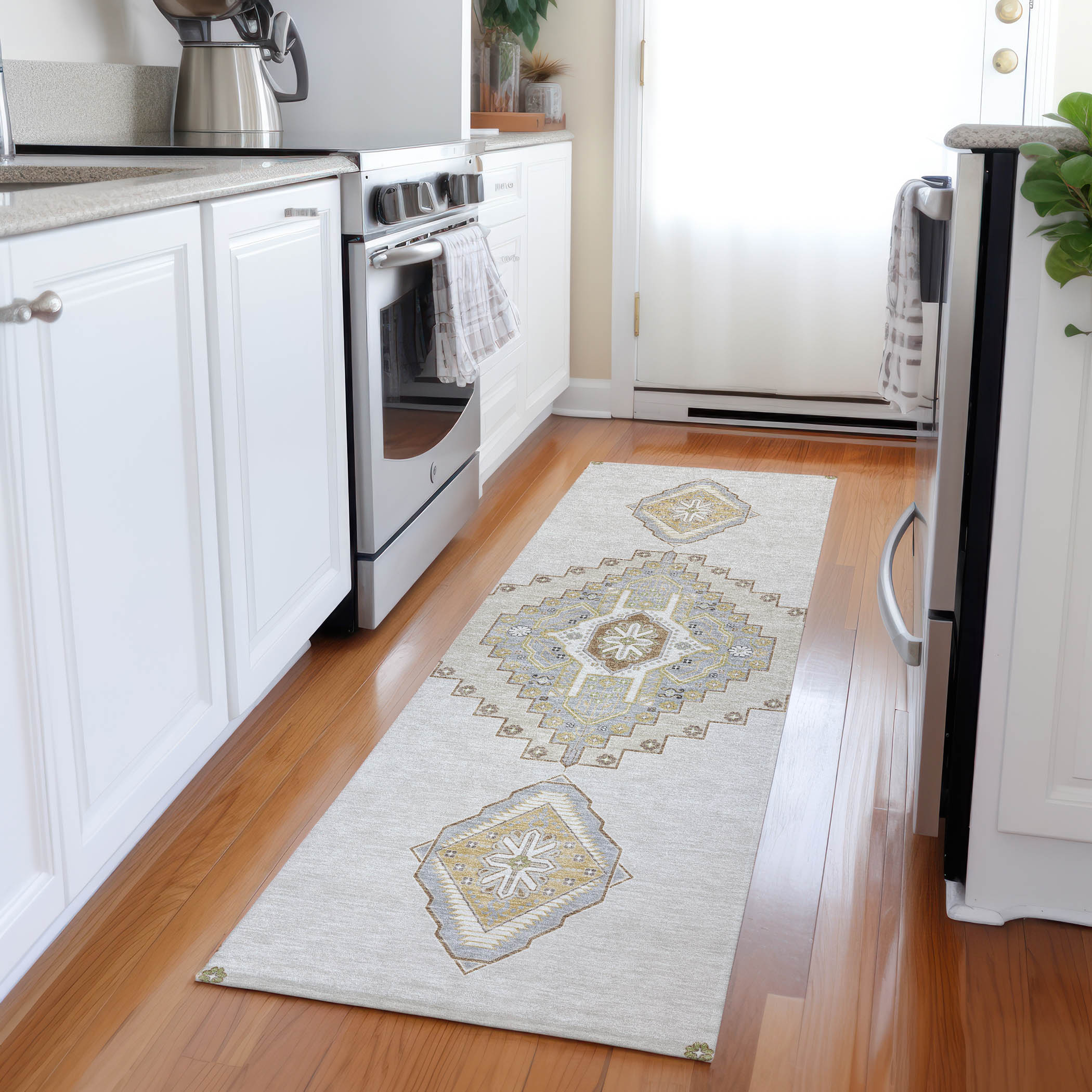Addison Rugs ACN1014IV2X8 Chantille ACN1014IV 2 x 7 (ft) Polyester Ivory Rectangular Indoor/Outdoor Geometric Machine washable Runner rug