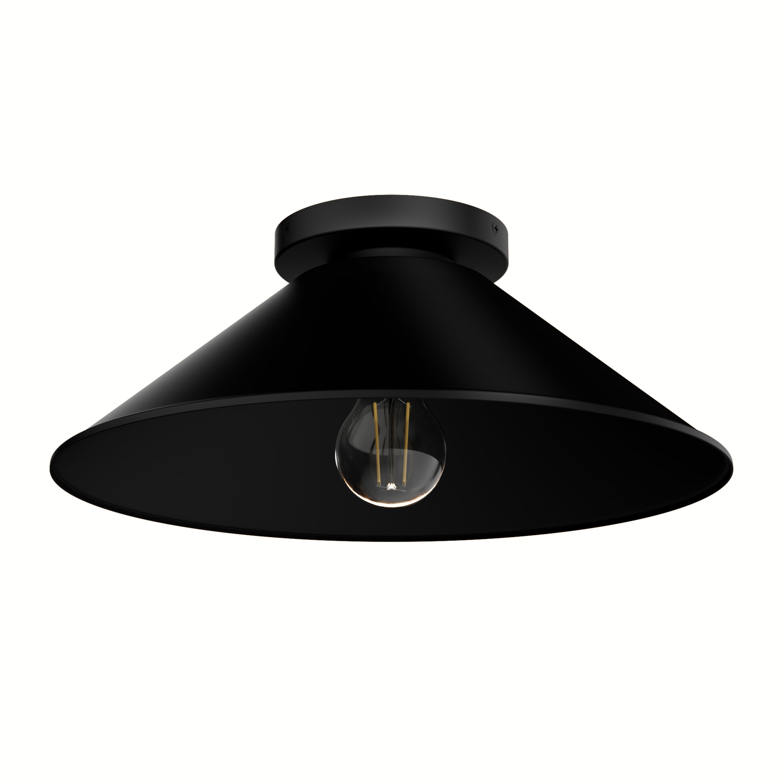 Hunter 46022 Skyflow 1 -Light 14-in Matte Black Outdoor Flush Mount Light