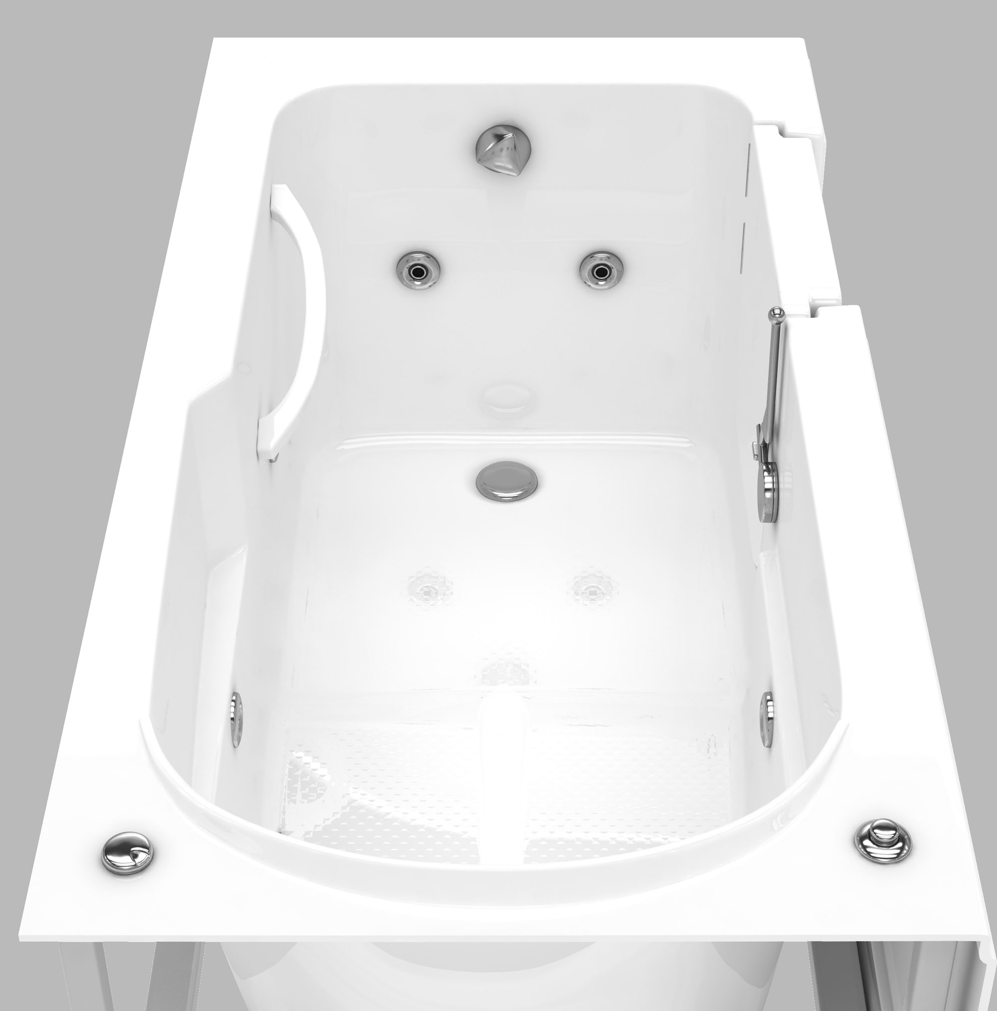 Swcorp 2753FLWL Left Drain Fully Loaded Walk-In Bathtub with Air Jets & Whirlpool Massage Jets Hot Tub, White