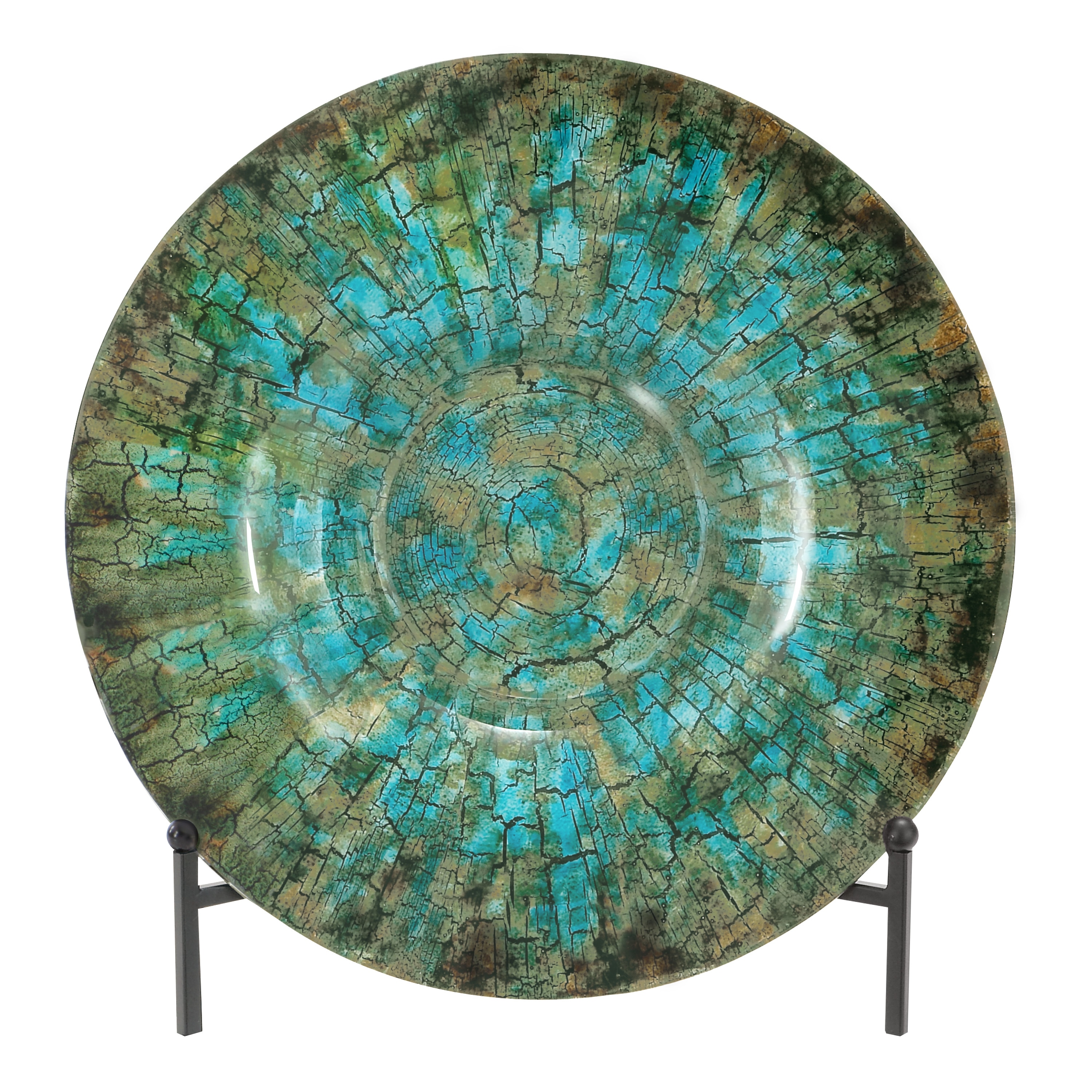 Grayson Lane 68425 Green Glass Glam Decorative plate