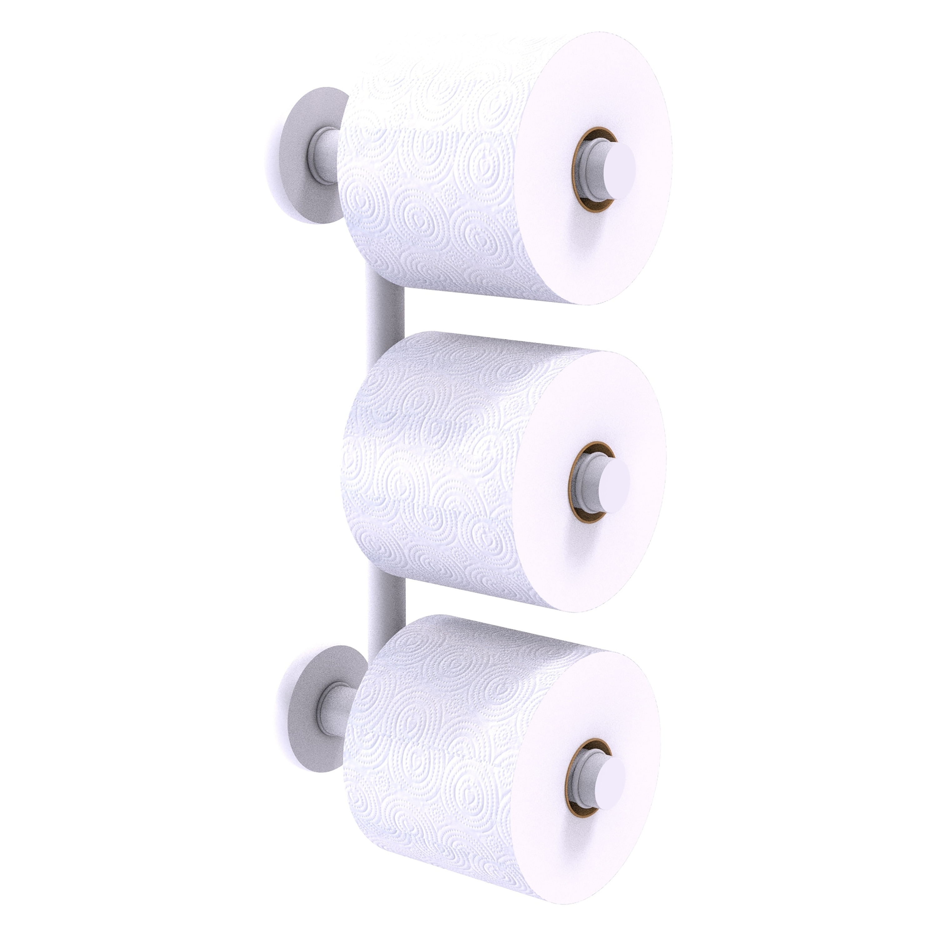 Allied Brass P1000-24-3-WHM Prestige Skyline Matte White Wall mount Double post Toilet Paper Holder 3 -Rolls with Storage