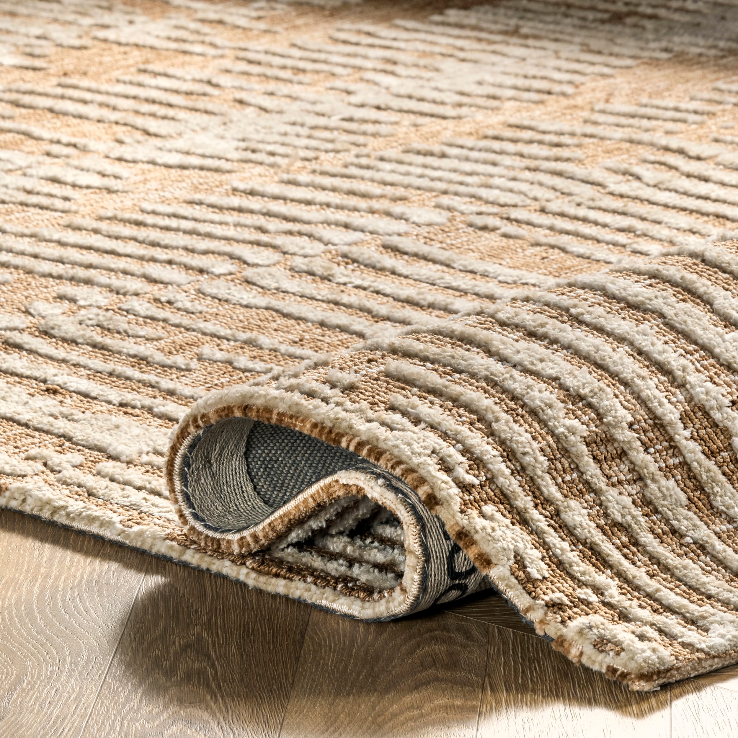 nuLOOM Gatsby 5 x 8 Natural Indoor Stripe Area Rug in the Rugs ...