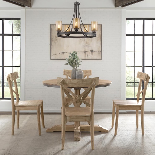 Picket House Furnishings Keaton Beach, Chandelier Over Round Dining Table Set