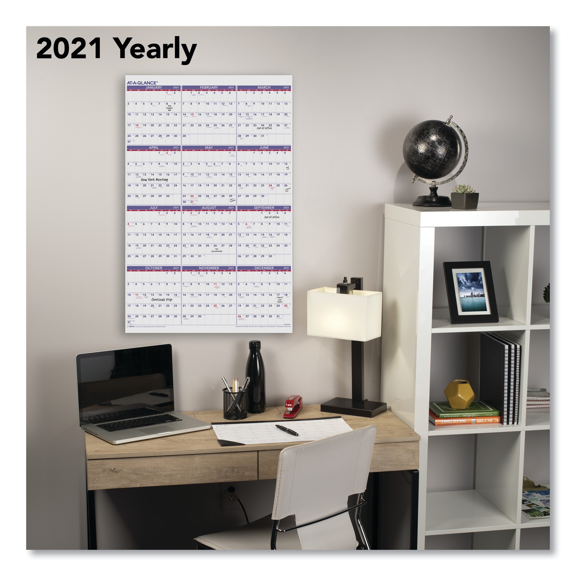 ATAGLANCE Yearly Wall Calendar, 24 x 36, WhiteSheet, 12month (jan