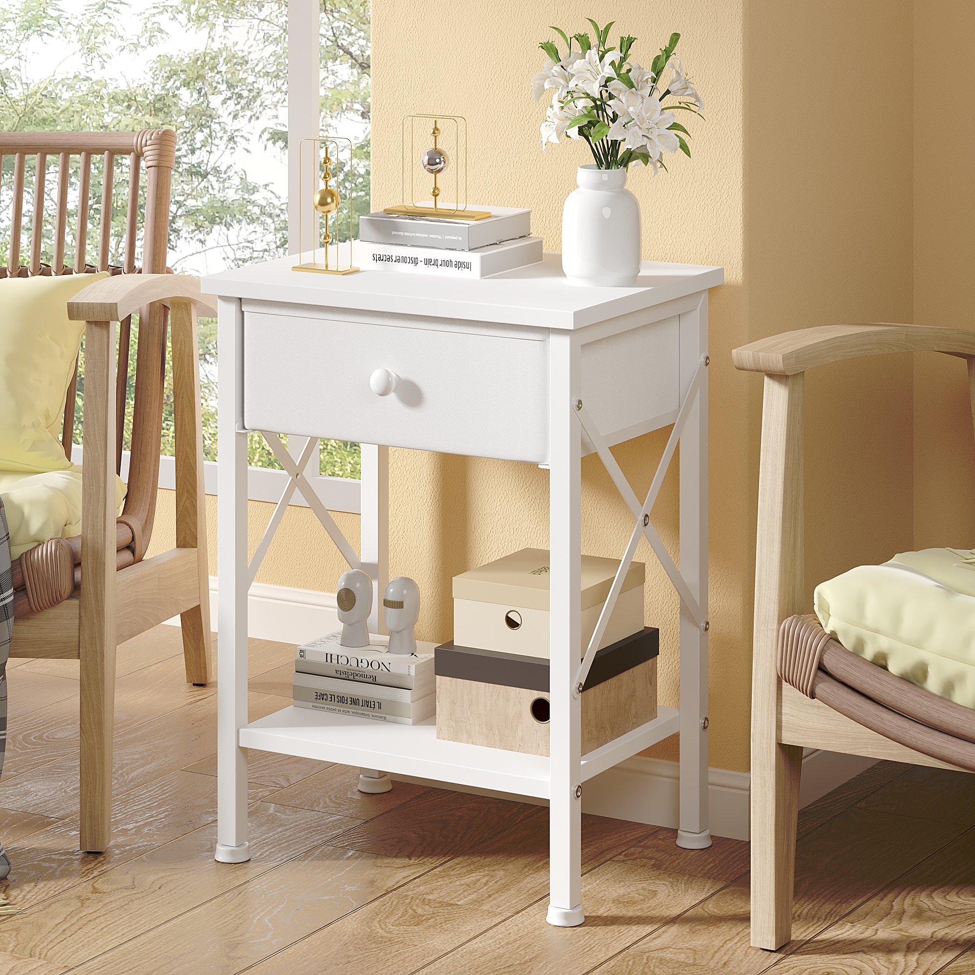 Vecelo LOE-AL-BNS01-WHT End-Tables - View #6