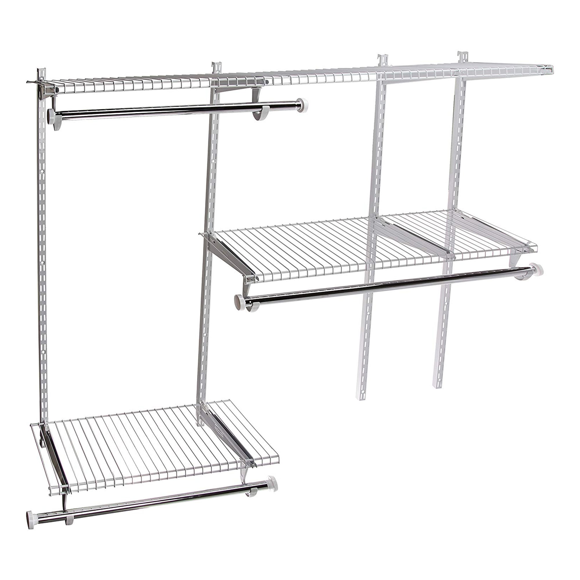 Rubbermaid 170859 Configuration 3-6 Feet Custom DIY Closet Storage Organizer Kit, White