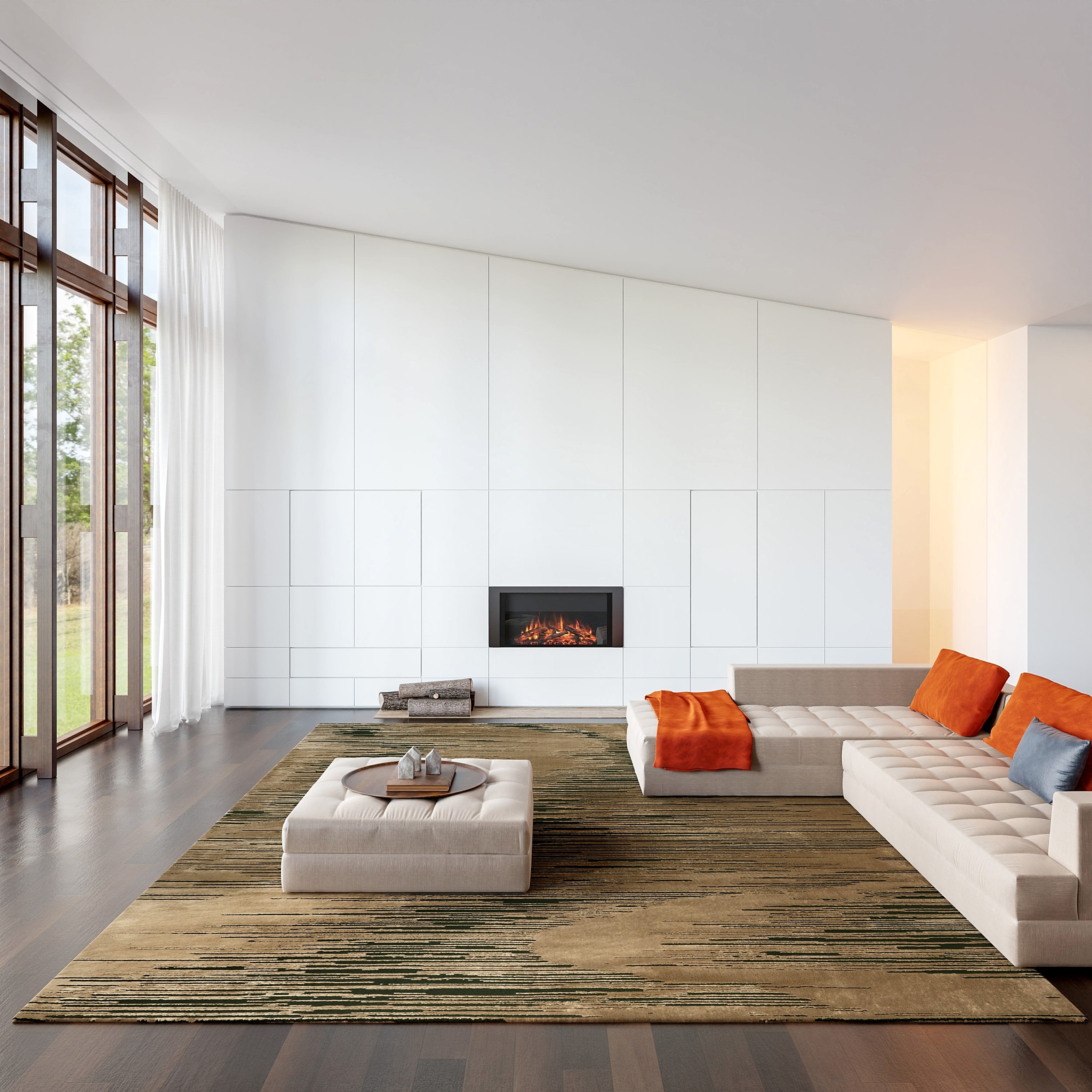 nuLOOM 200MEGR12A-R606 Chandani Abstract Machine Washable 6ft. Green Area Rug