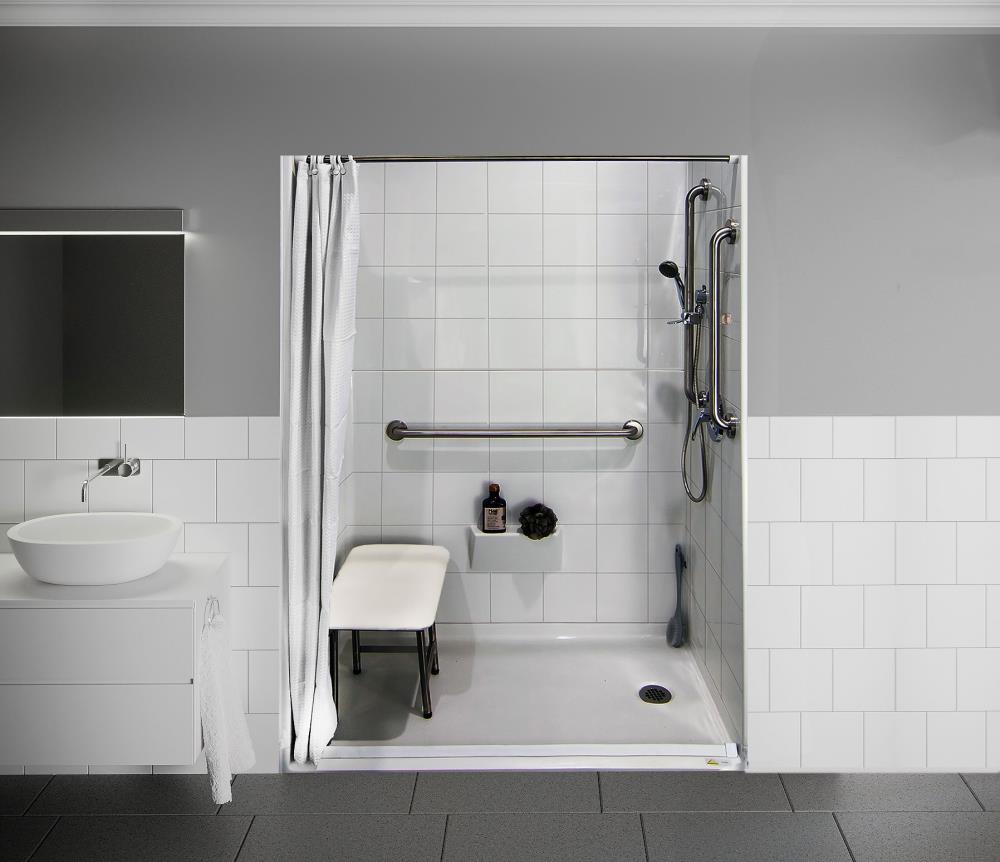 Laurel Mountain Harriman III 54 x 31 RH White Barrier Free Shower Kit ...