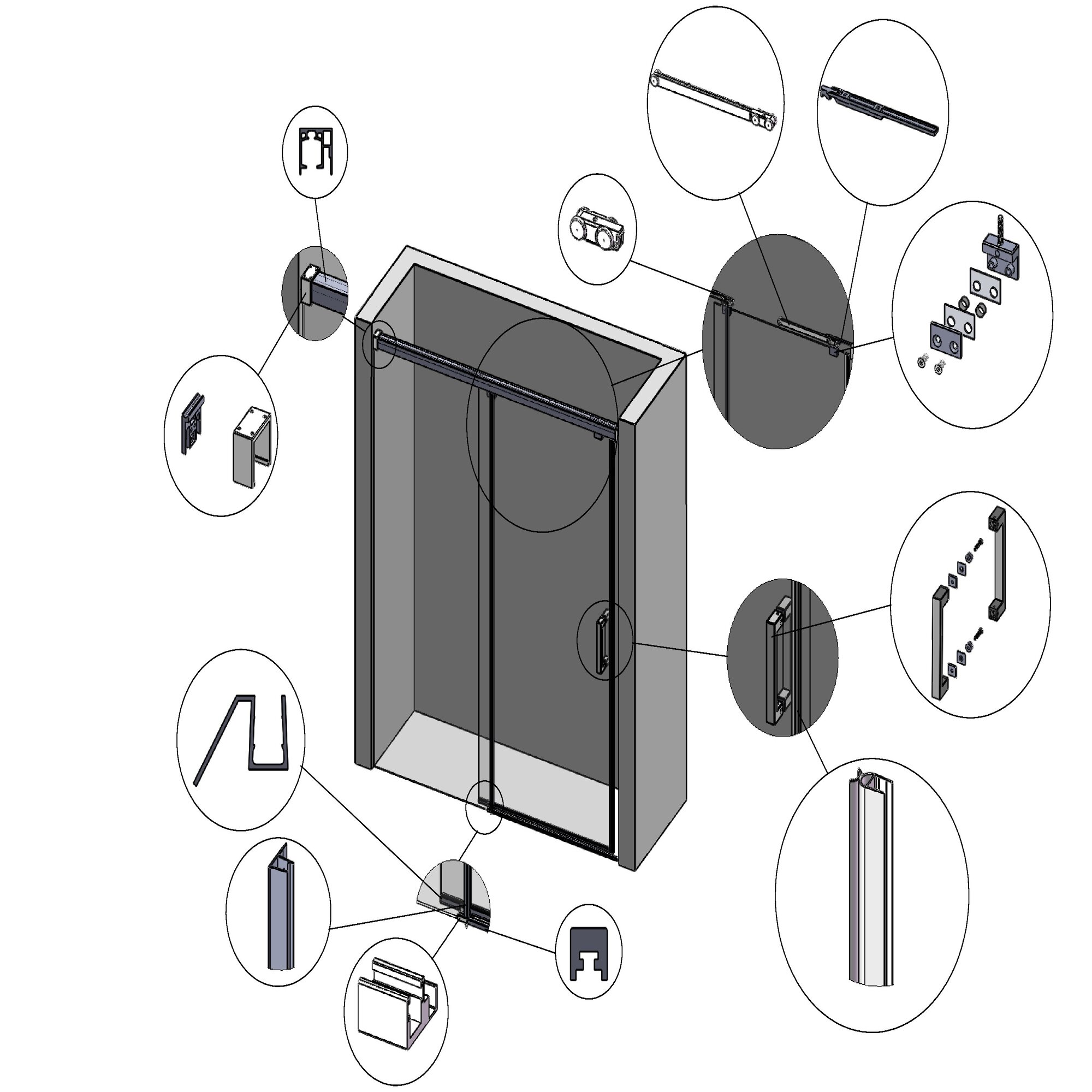 WELLFOR KE11-6076BL Shower-Doors - View #8