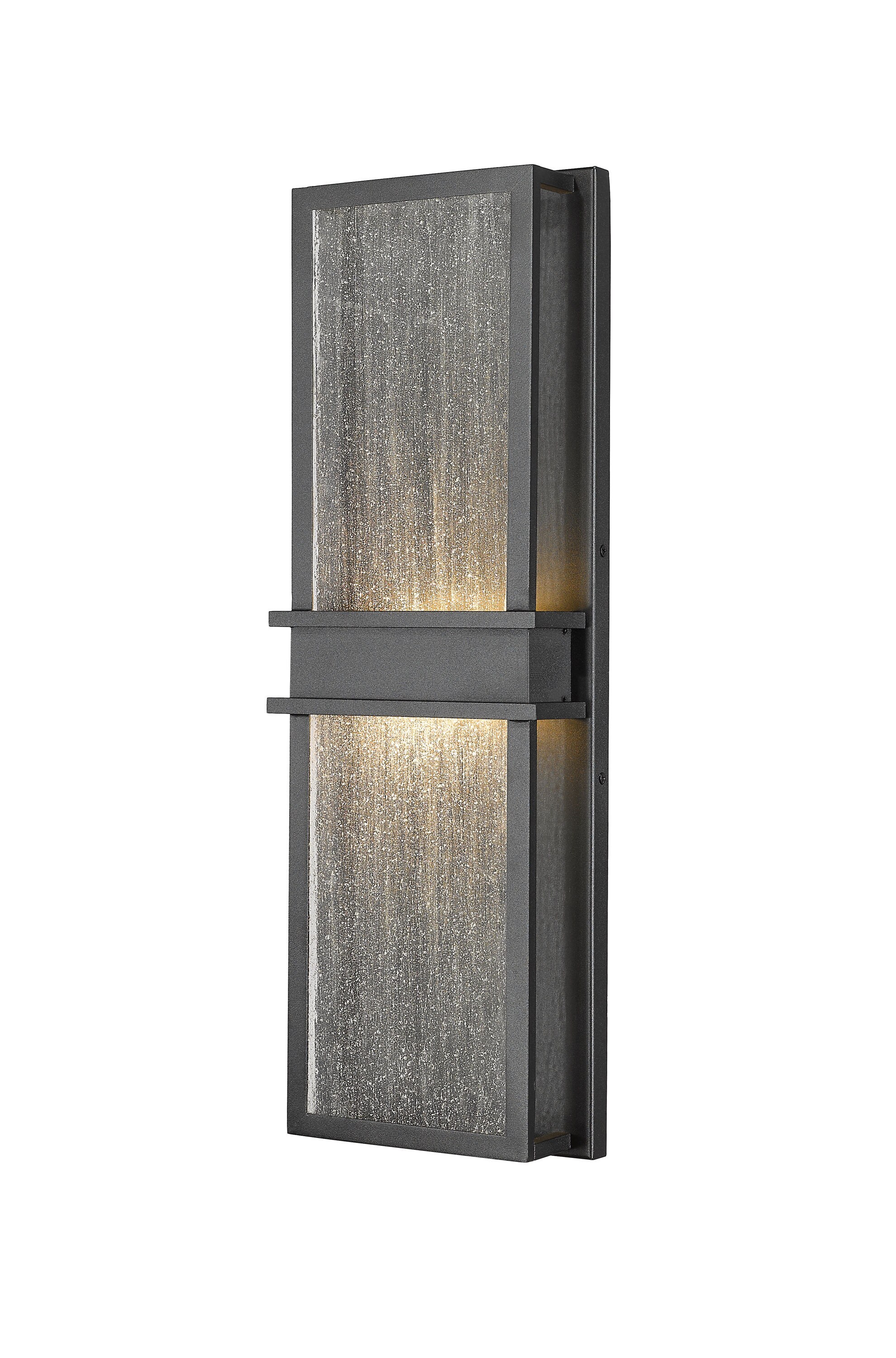 Z-Lite Eclipse 24-in H Matte Black Integrated LED Outdoor Wall Light in ...