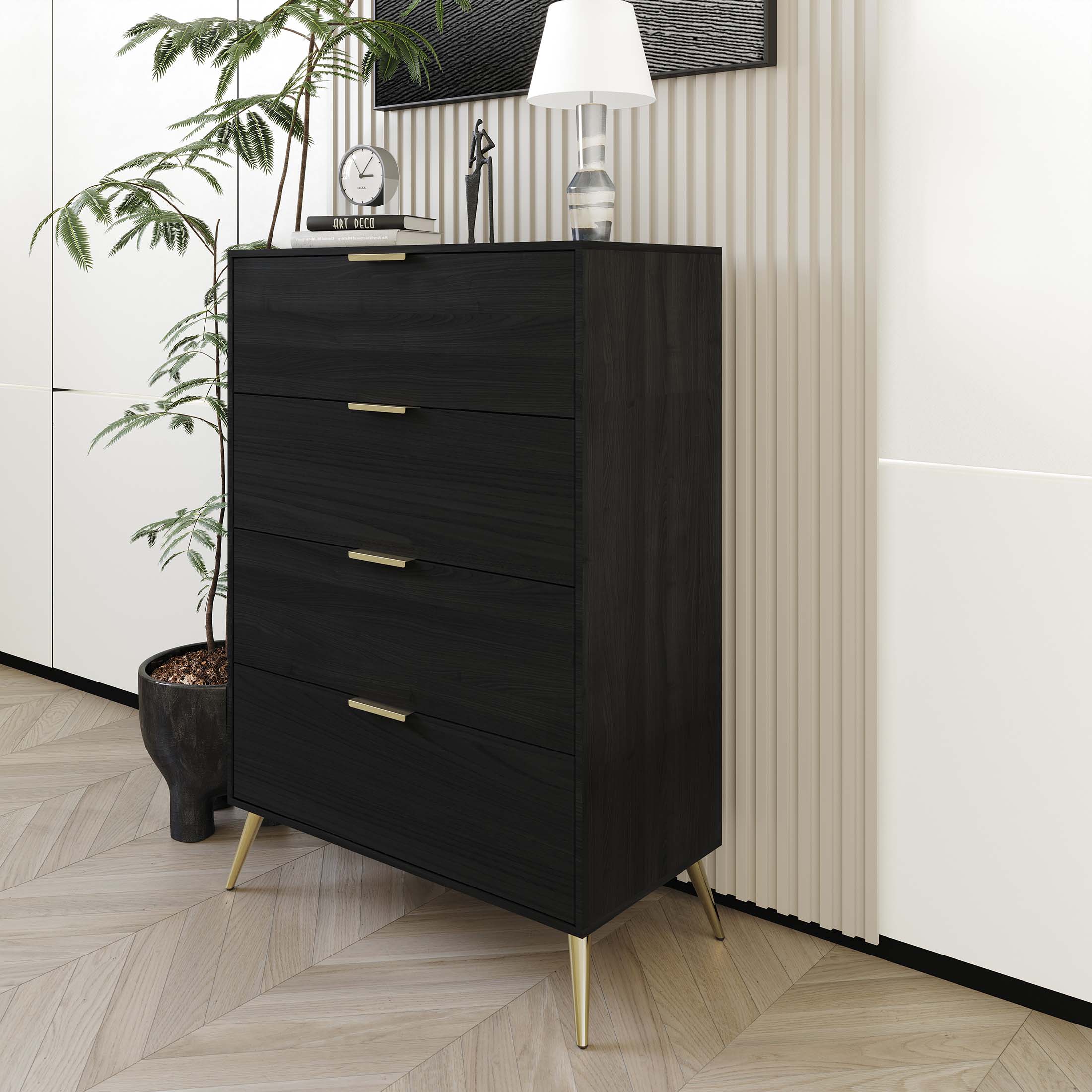 CasePiece C90138CH-BK Black 4 -Drawer Standard chest