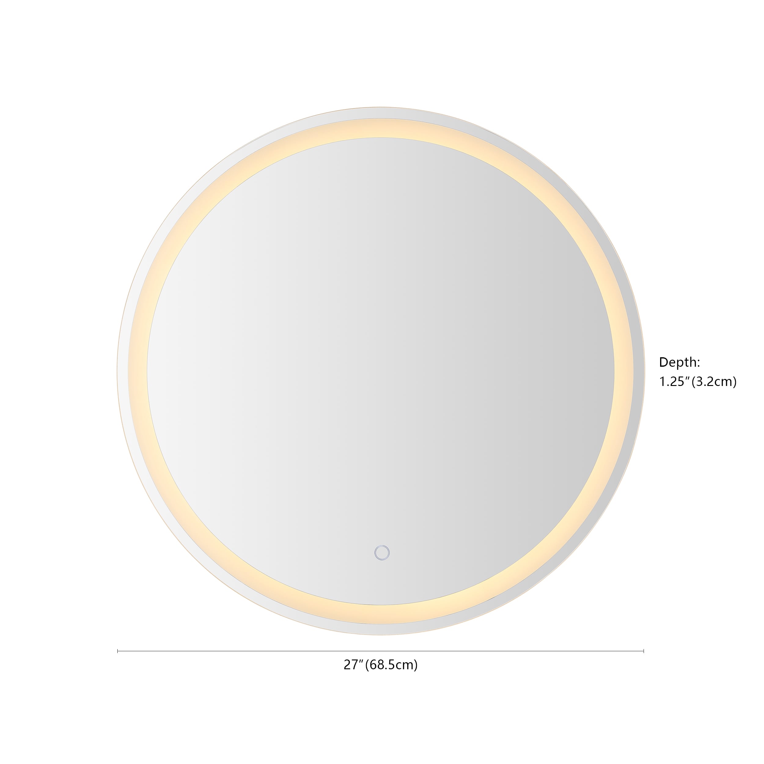 Dane 27" Round Frameless LED Bathroom Vanity Mirror
