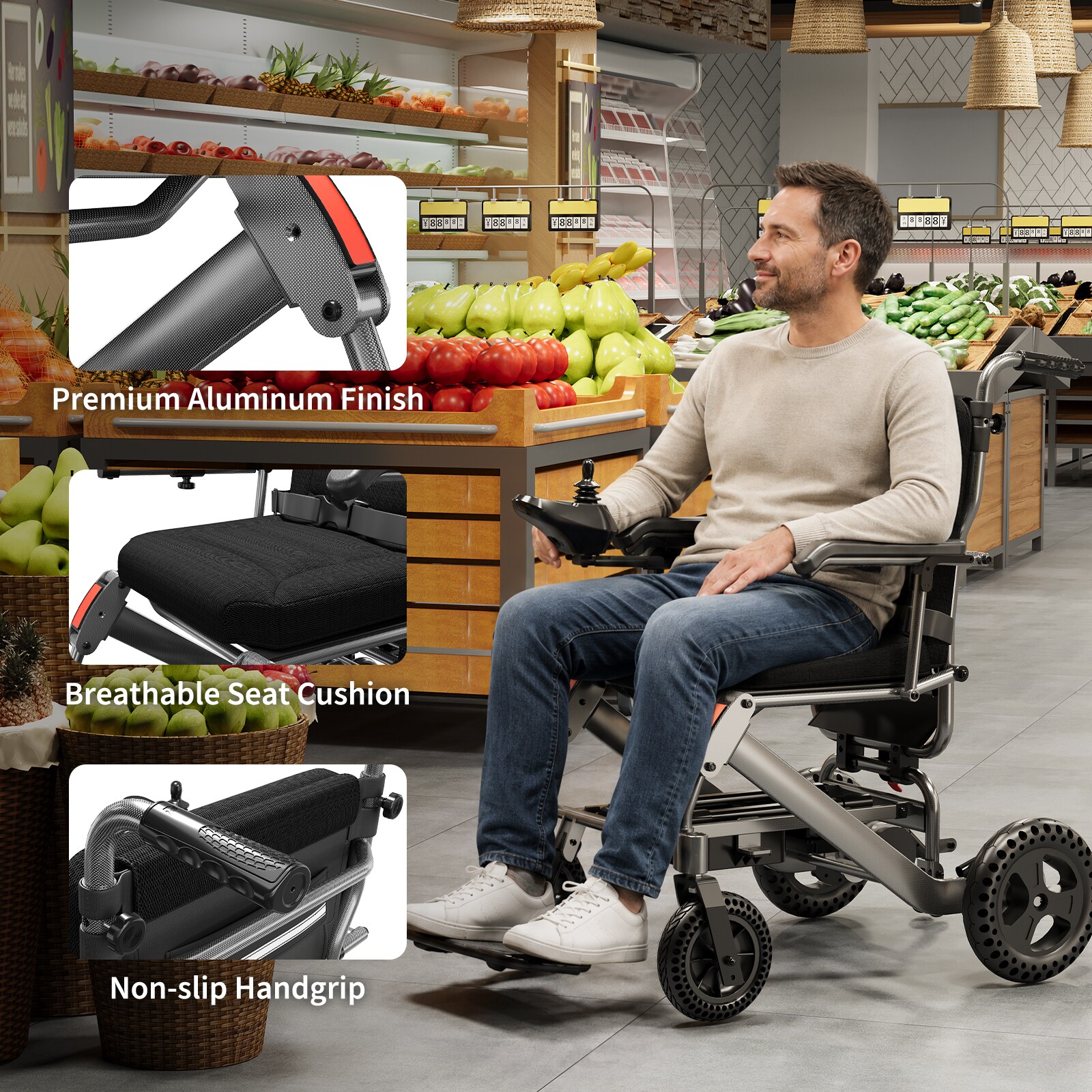 GarveeLife CLJ-0AKXUNMIDVC3AX-H Walkers-Wheelchairs-Rollators - View #6