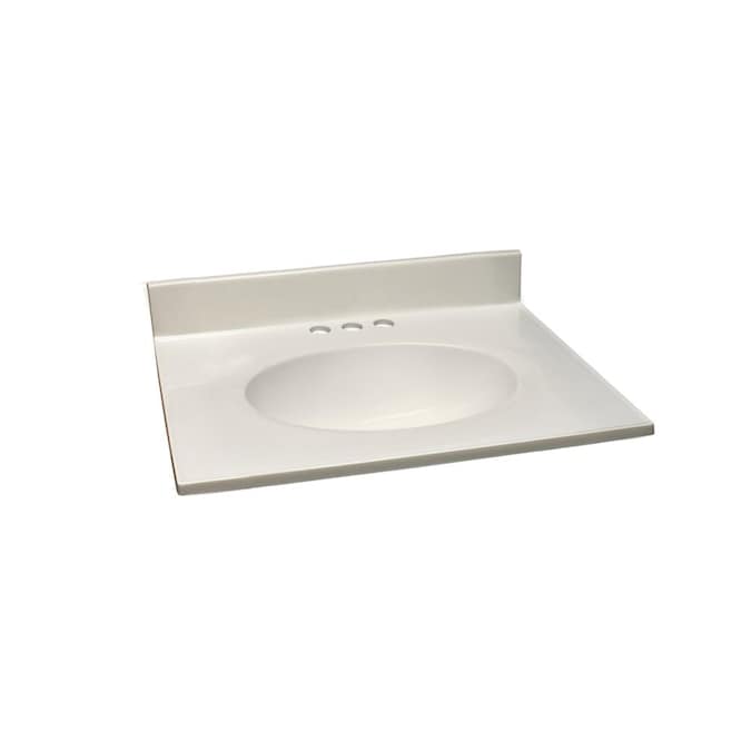 Design House 25 In White On Cultured Marble Single Sink Bathroom Vanity Top The Tops Department At Com - 25 Inch White Bathroom Vanity Top