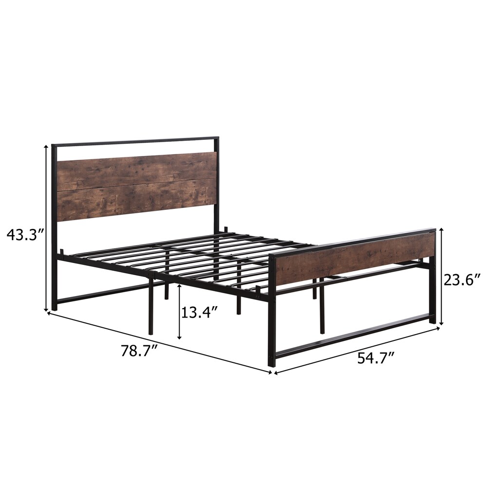 Winado Bed Frame Black Full Metal Bed Frame At Lowes.com