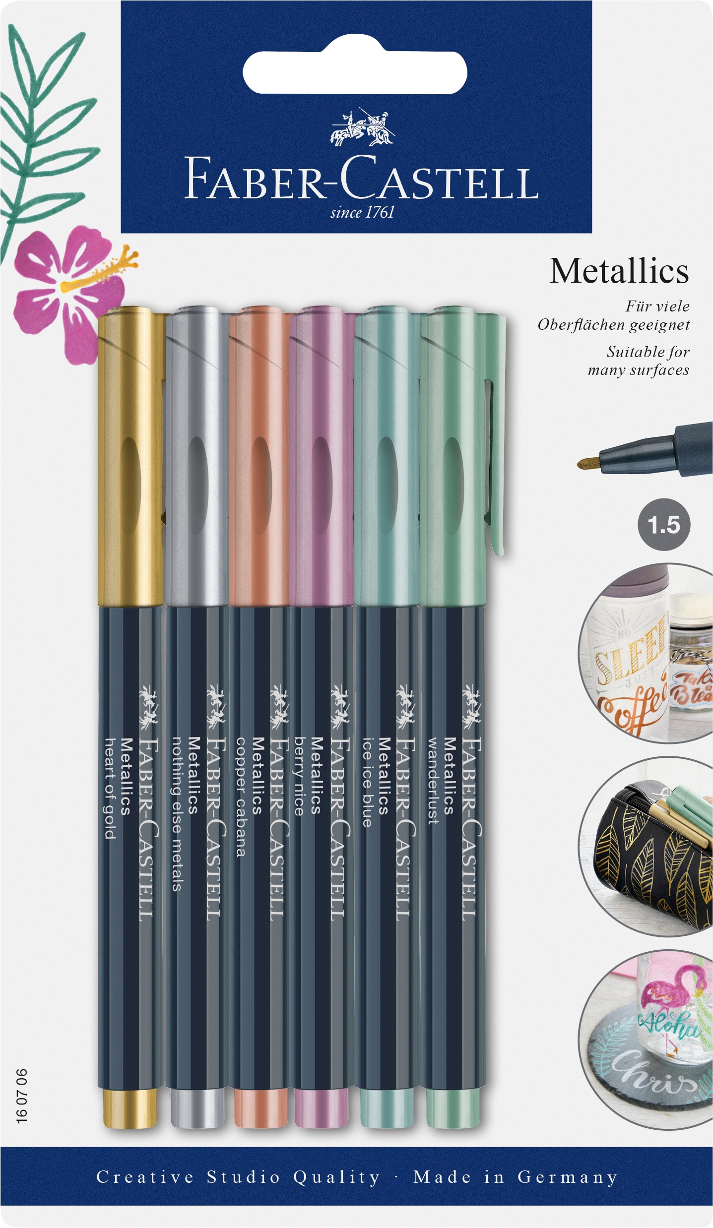 Faber Castell Metallic Markers, Set of 6