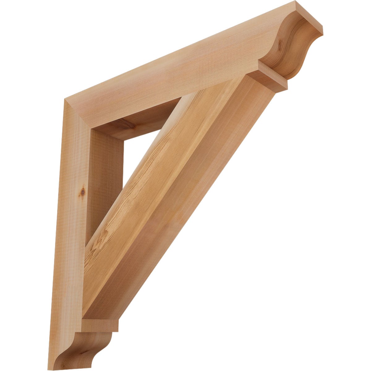 Ekena Millwork BKT04X24X24TRA01SWR Traditional traditional smooth 3-1/2-in x 24-in x 24-in Western red cedar Brown Wood Standard bracket