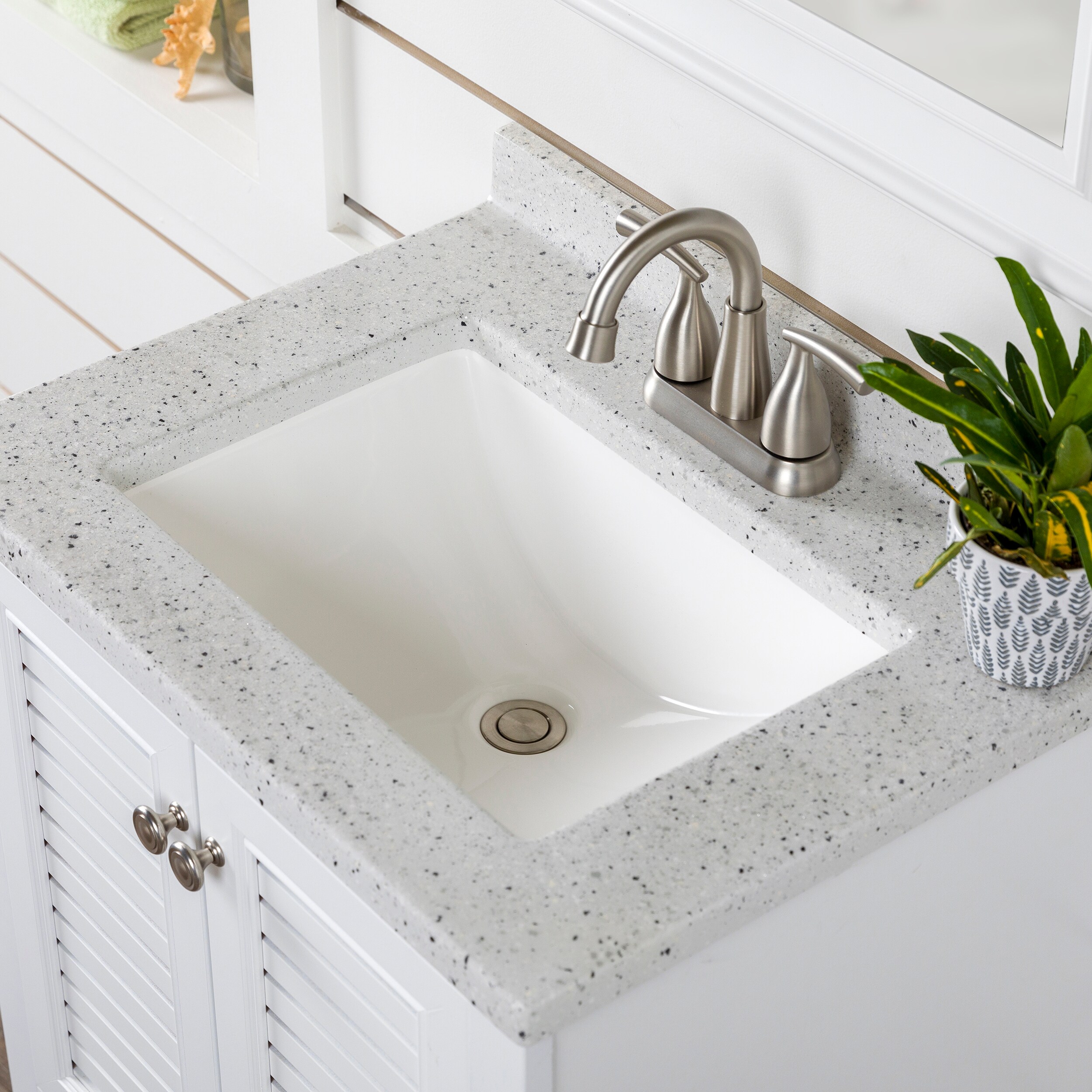 Diamond NOW Findley 24-in White Undermount Single Sink Bathroom 