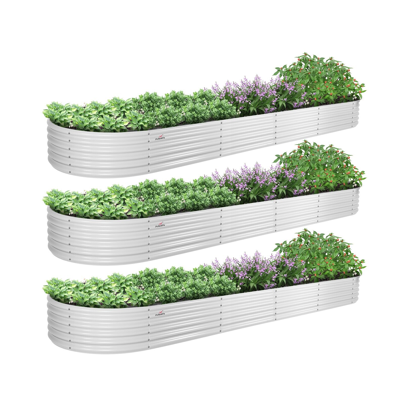 Damerin RBSZYYX-21 36-in W x 144-in L x 18-in H White Metal Raised Garden Bed