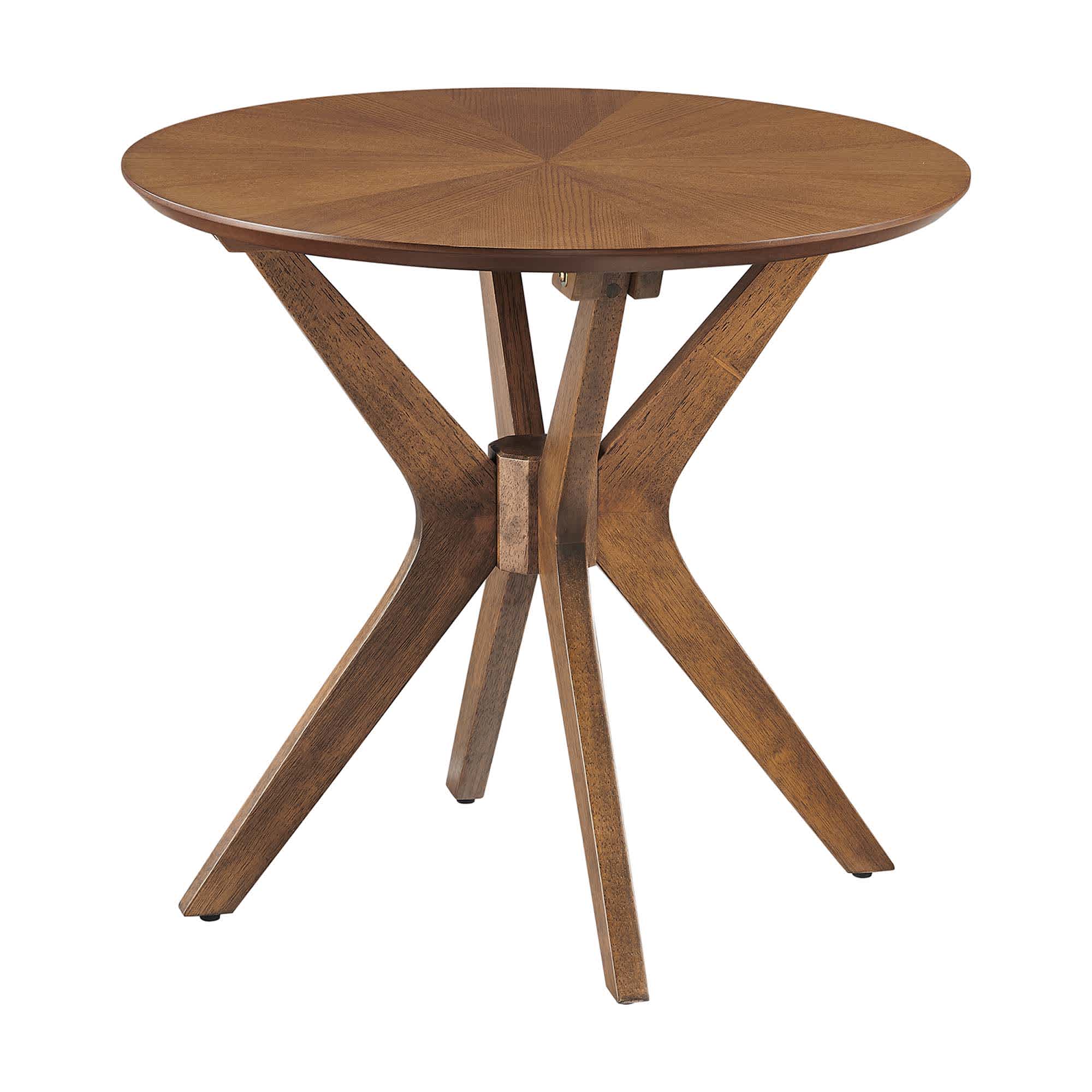  Crossroads 24-in Round Wood Side Table in Walnut