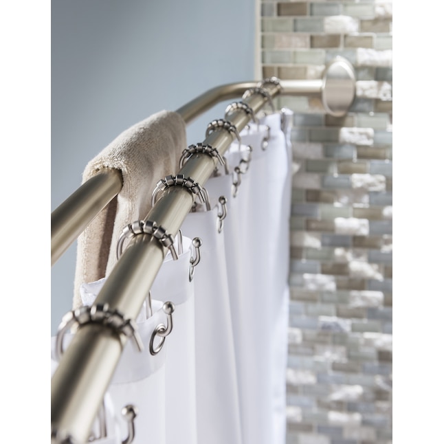 Allen Roth 72 In Brushed Nickel, How To Install A Double Curved Shower Curtain Rod