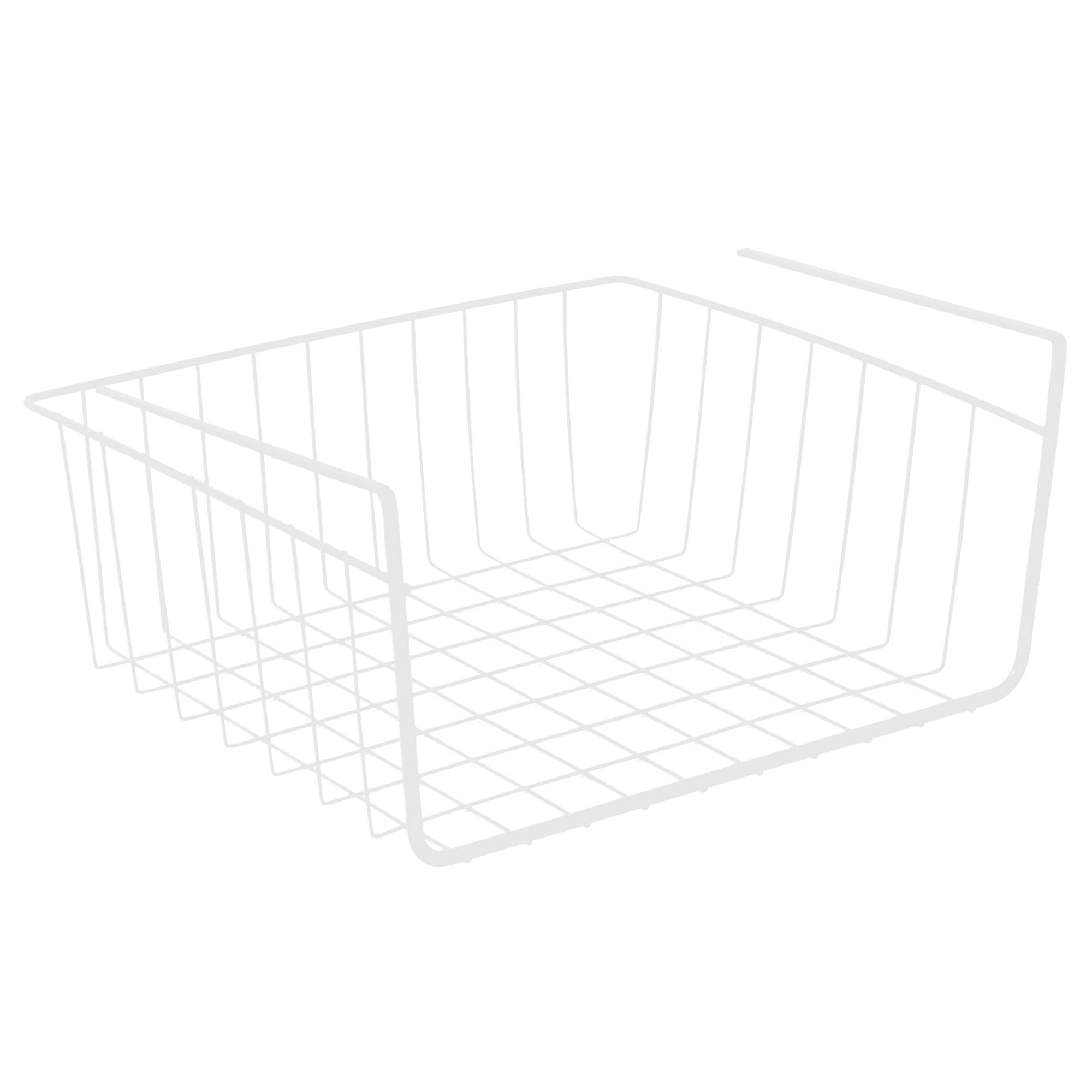 Smart Design Undershelf Storage Basket - Small - 12 x 5.5 inch - White 