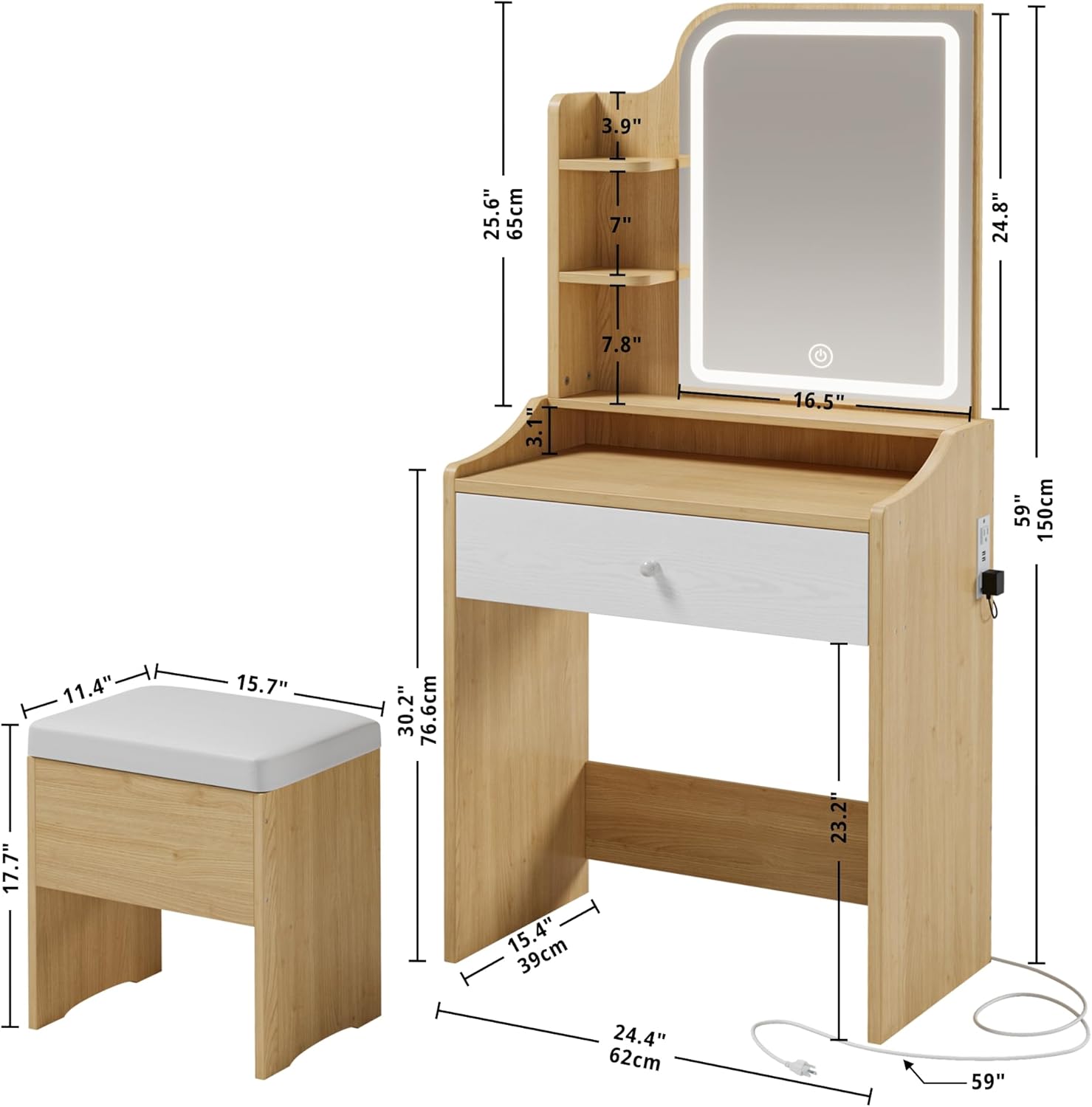 Likimio P1K7NSD3XRYUDC4H Bedroom-Vanities - View #2