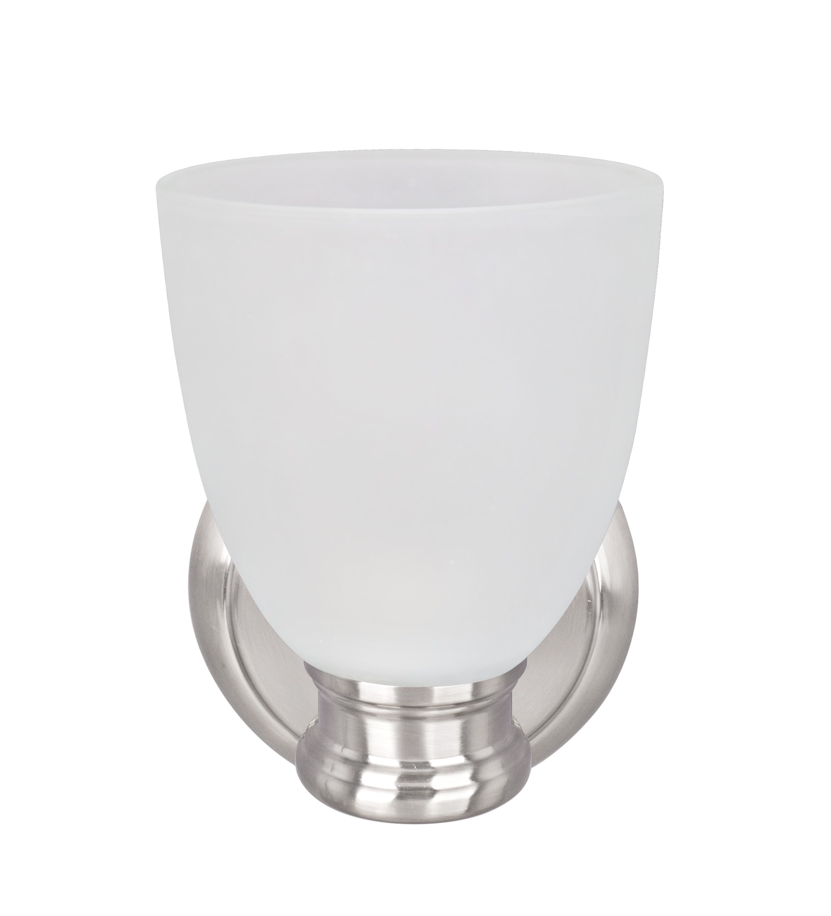 Satin Nickel Frosted Glass Outdoor Wall Sconce, 6" x 8.25"