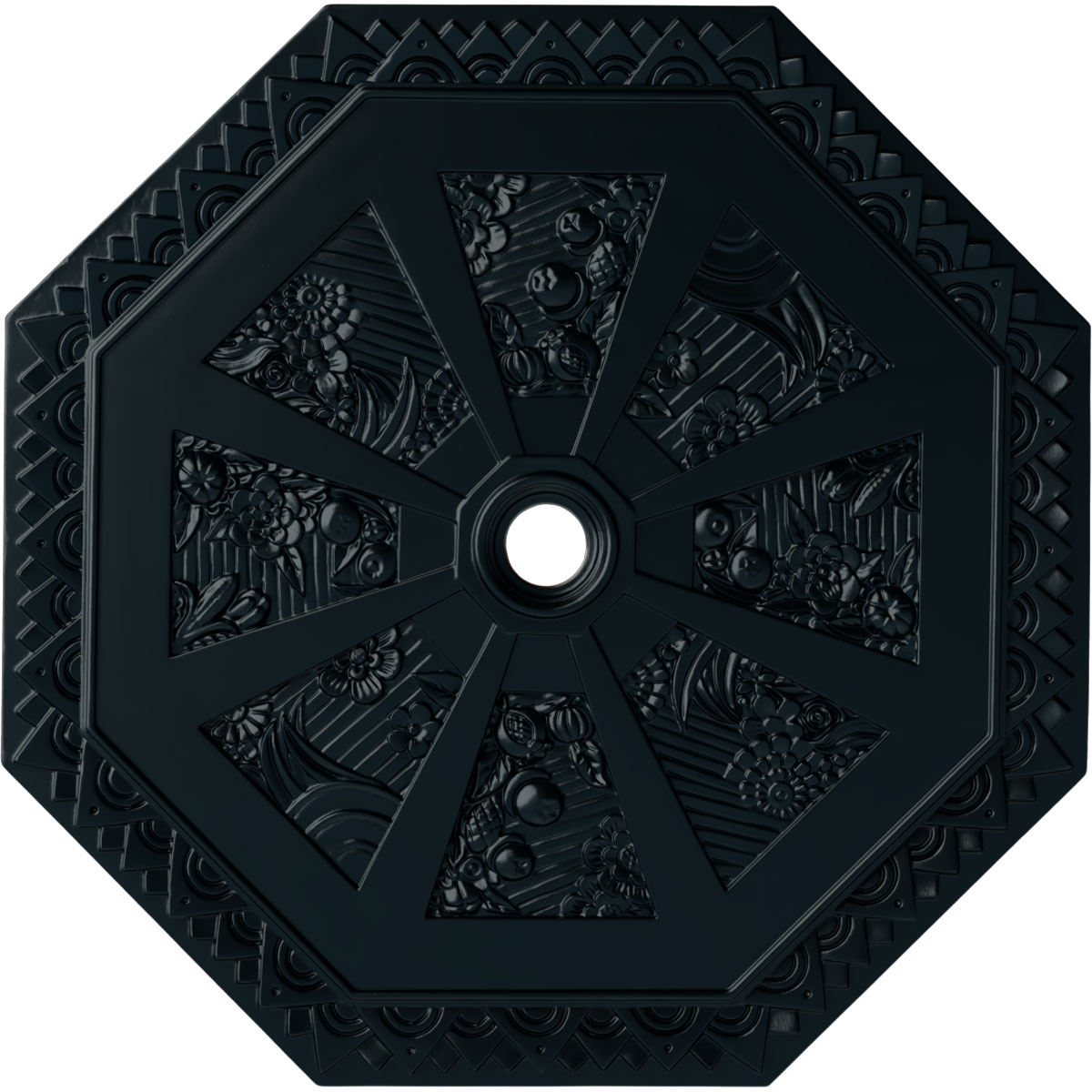 Ekena Millwork CM30SPNSF Spring Octagonal 29.125-in W x 29.125-in L Painted Night Shade Polyurethane Whole Ceiling Medallion