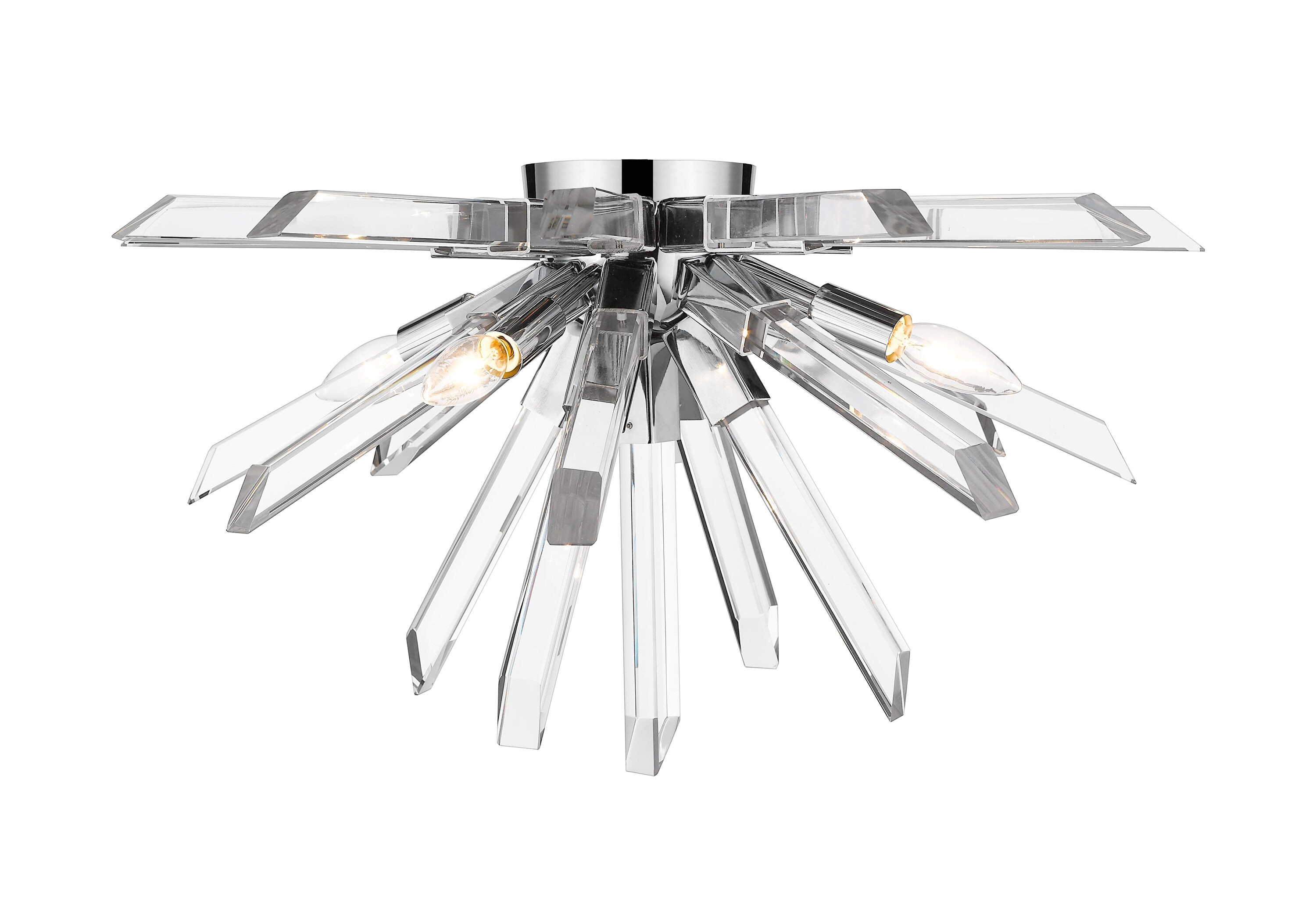 Modern Crystal Chrome LED Globe Ceiling Light