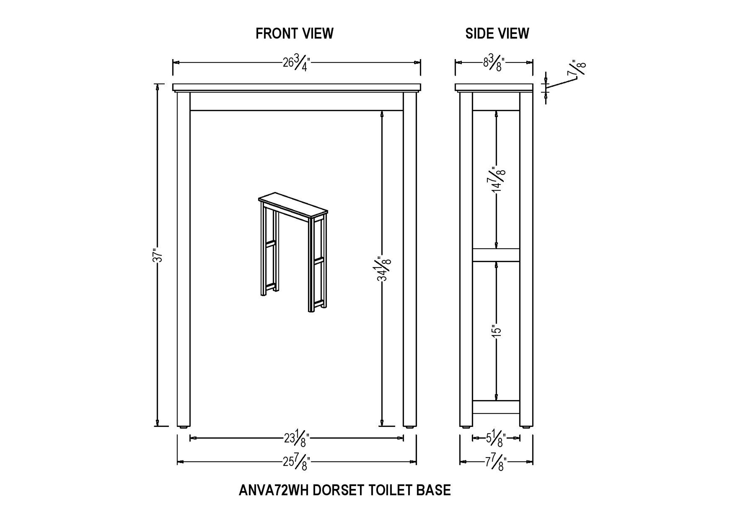 White Wood Over-the-Toilet Storage Shelf